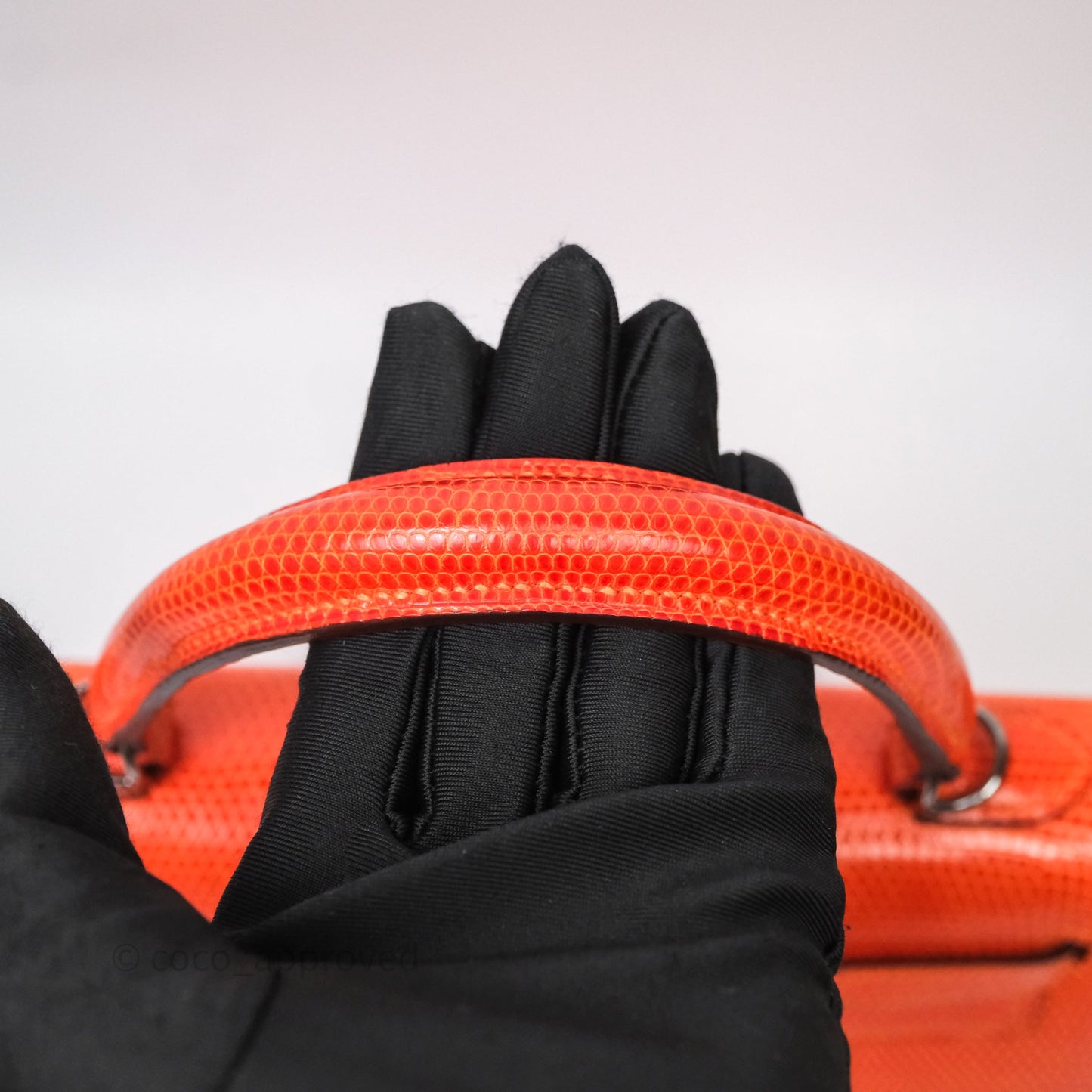 Hermes Kelly 25 Poppy Orange Lizard Palladium Hardware