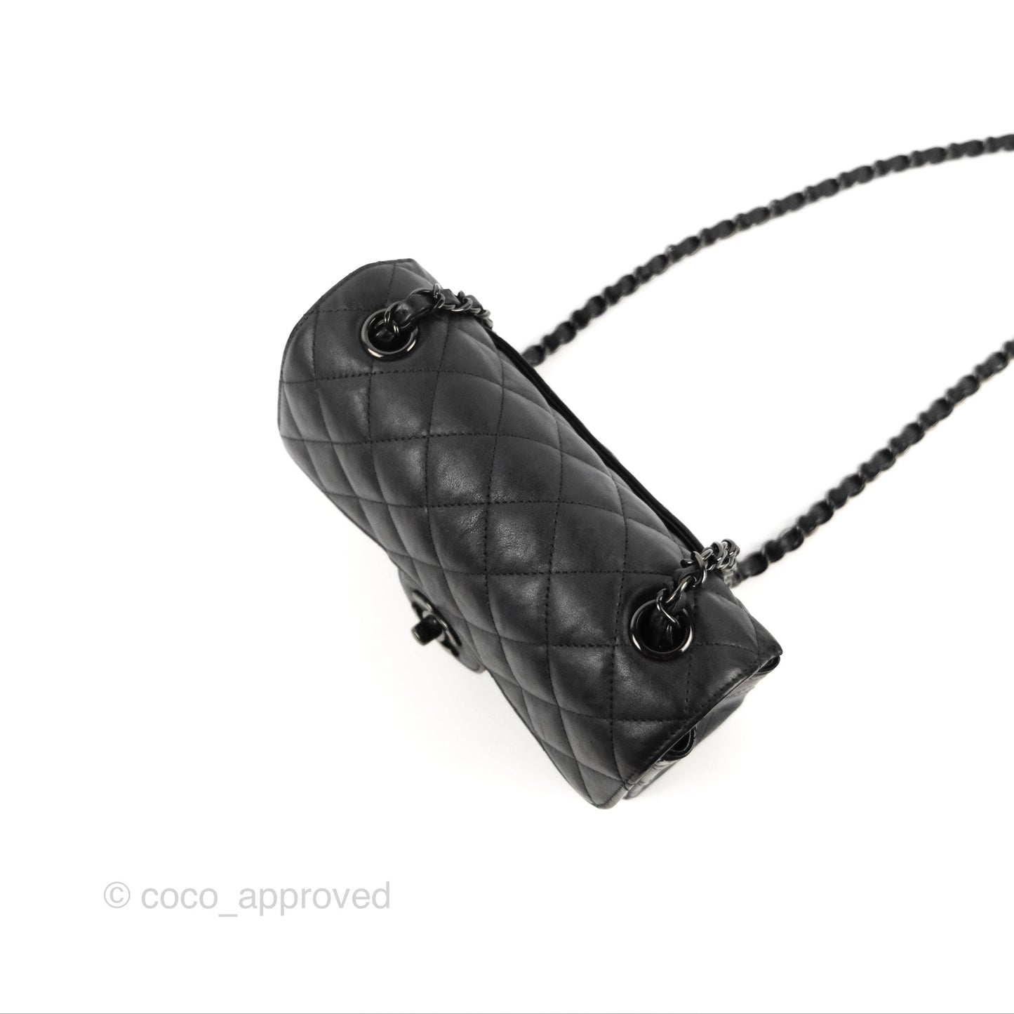 Chanel Quilted Mini Rectangular Flap So Black Crumpled Calfskin
