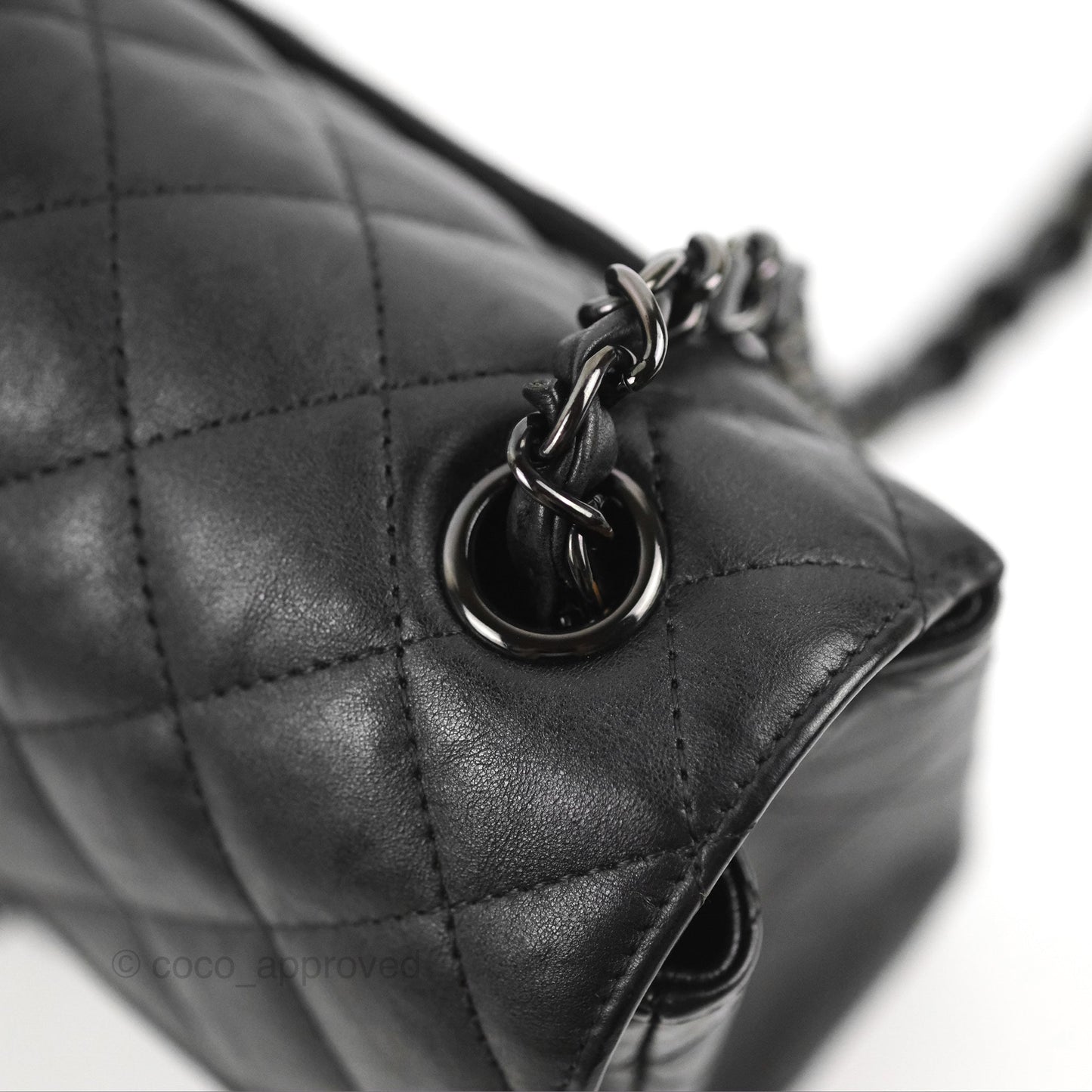 Chanel Quilted Mini Rectangular Flap So Black Crumpled Calfskin