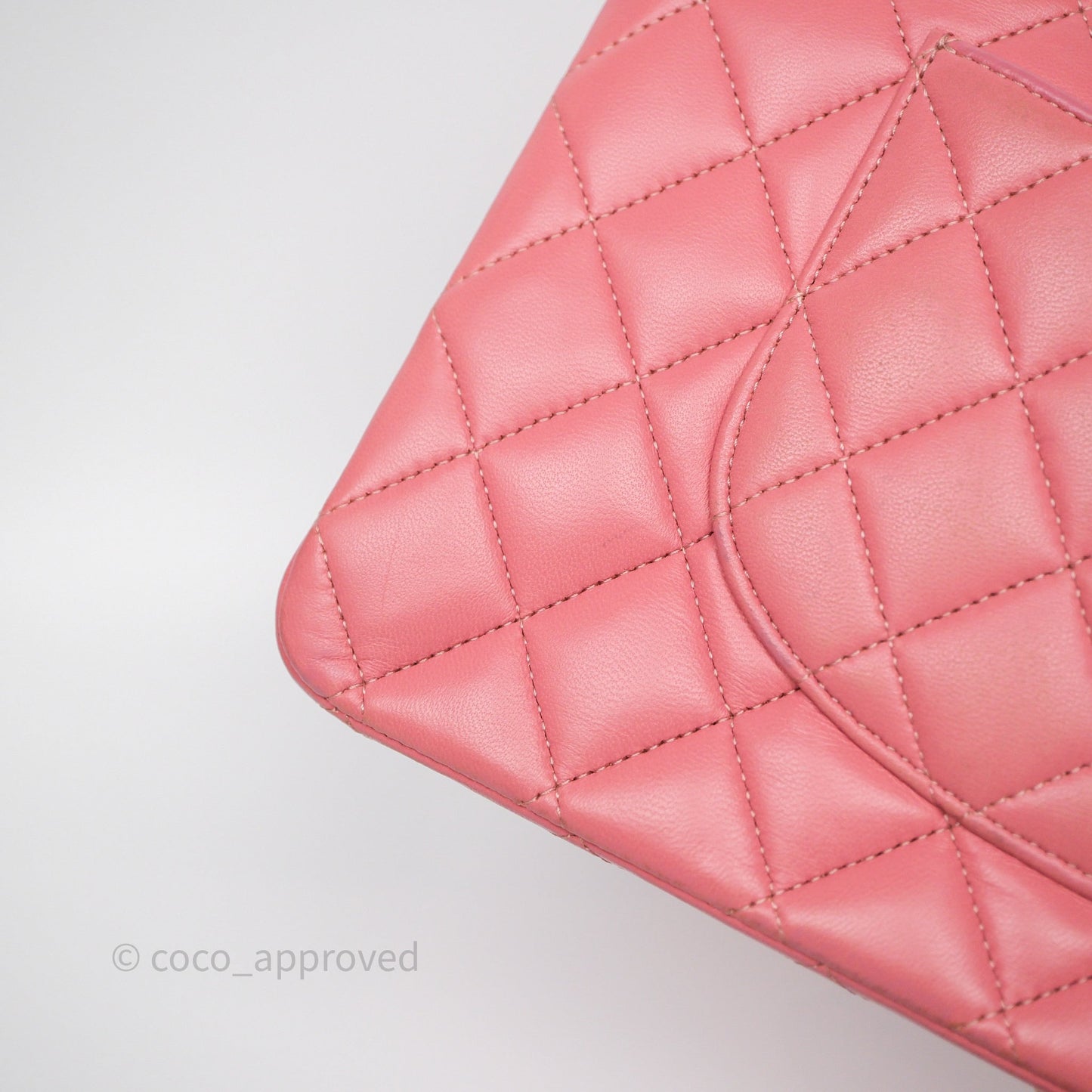 Chanel Classic M/L Medium Flap Quilted Pink Lambskin Silver Hardware