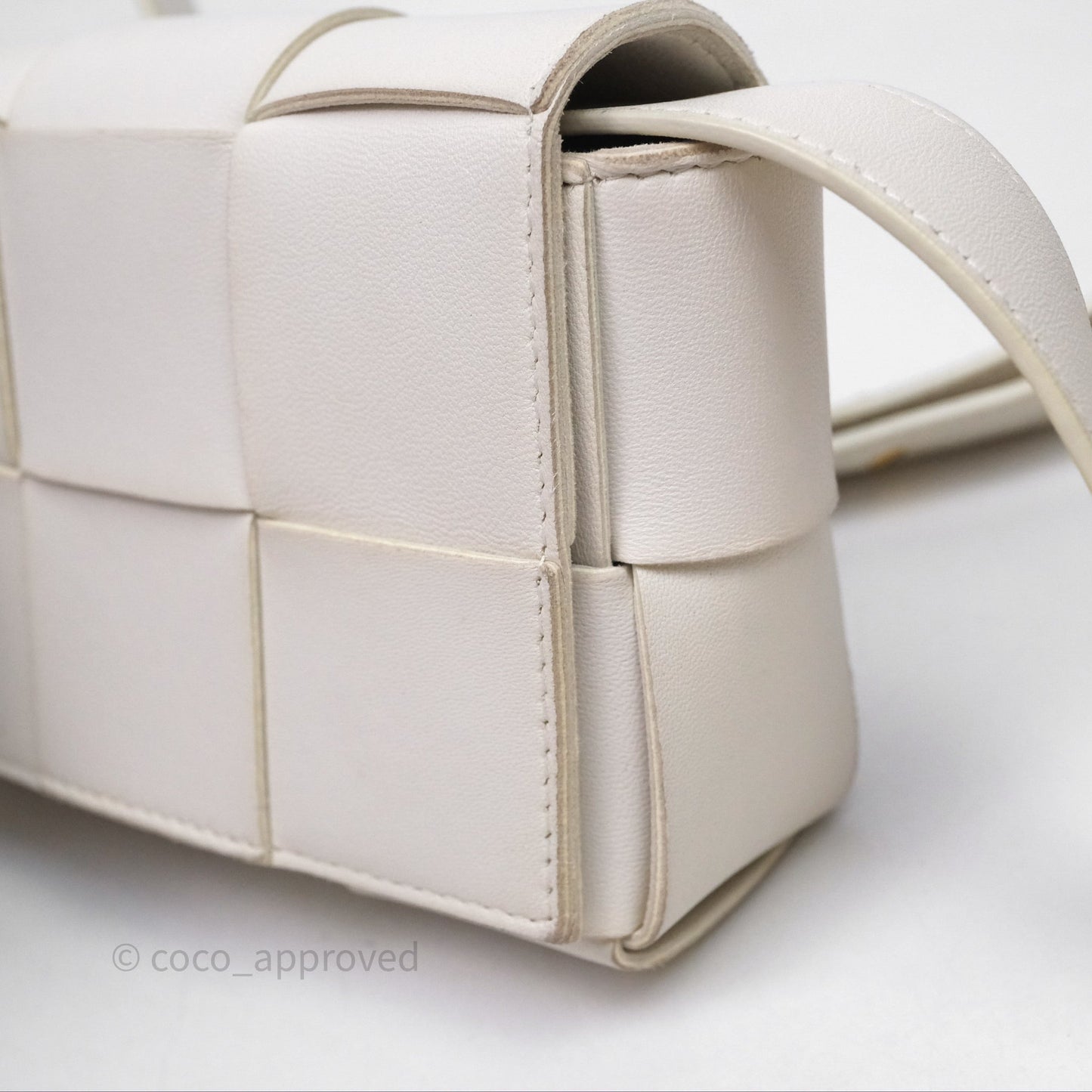 Bottega Veneta Cassette Belt Bag Intreccio White