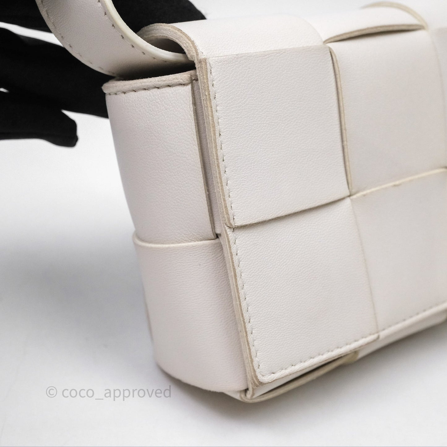 Bottega Veneta Cassette Belt Bag Intreccio White