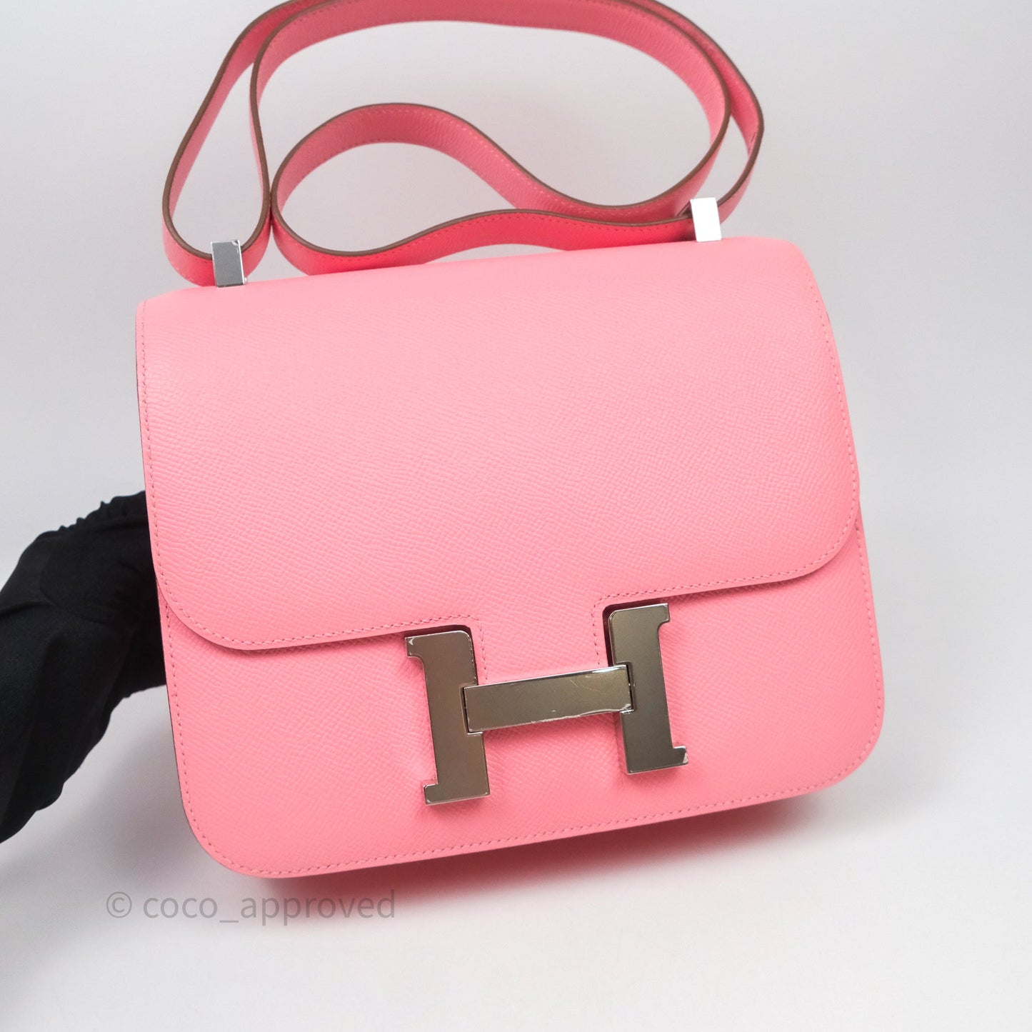 Hermès Constance 24 Rose Confetti Epsom Palladium Hardware