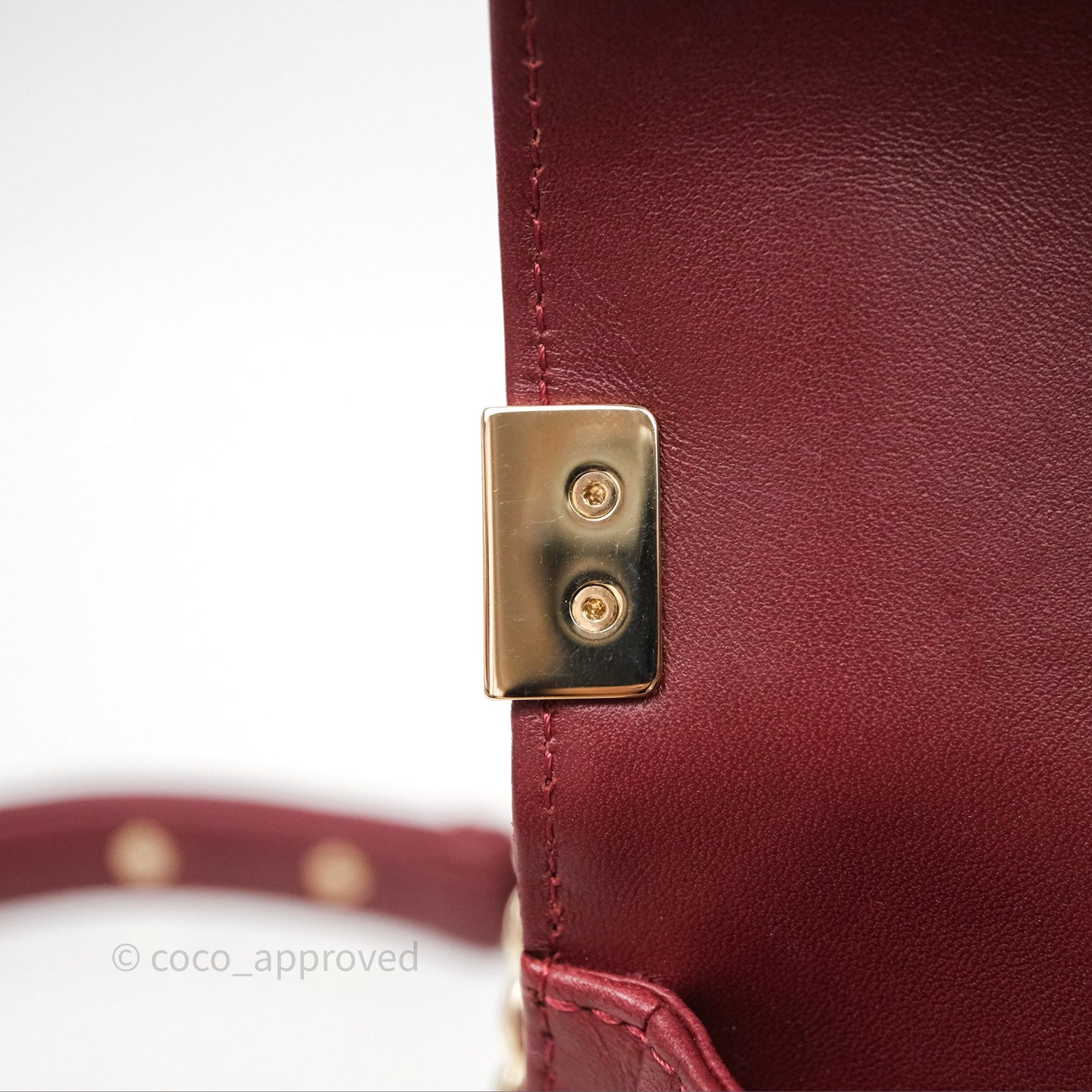 Chanel Quilted Medium Boy Dark Red Lambskin Gold Hardware