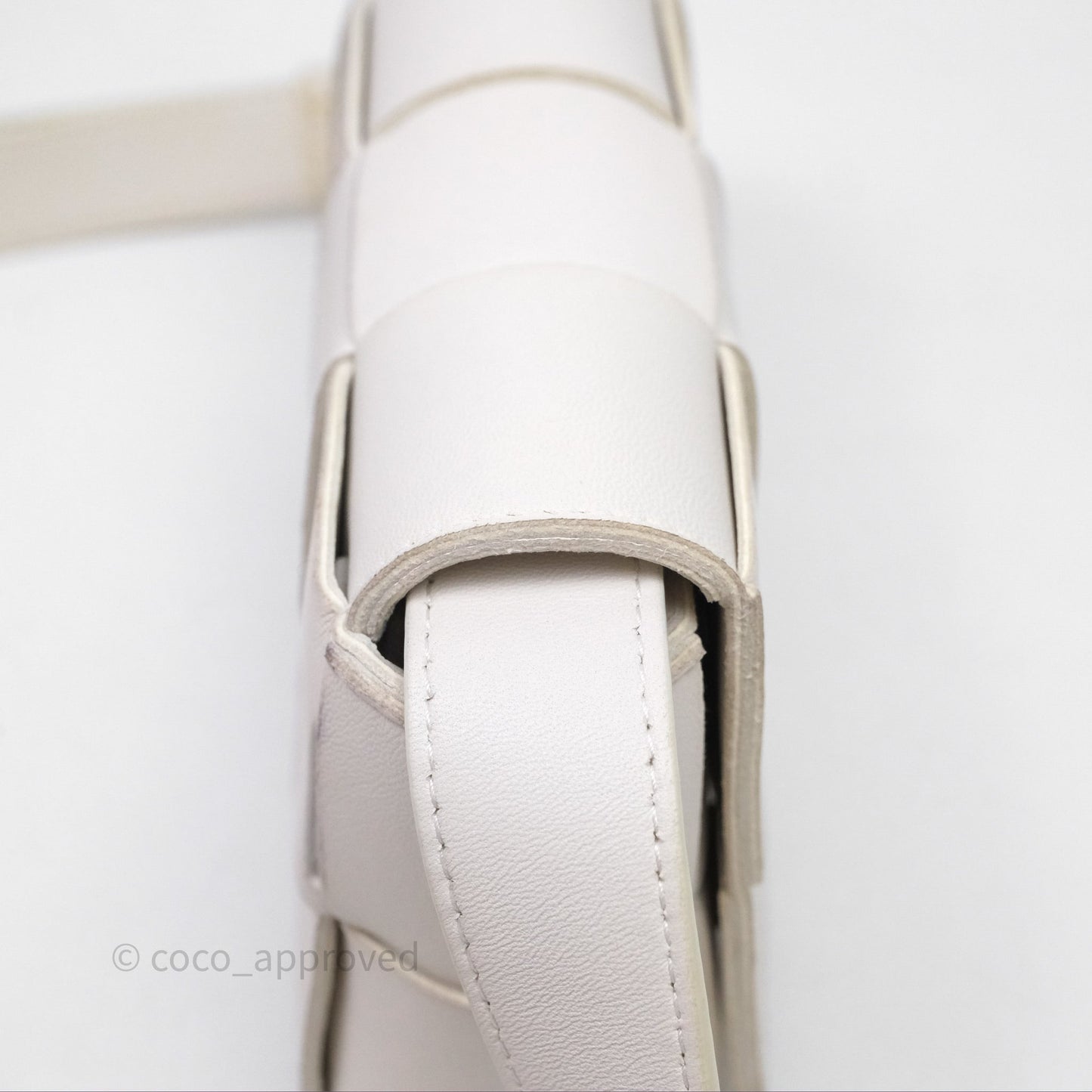 Bottega Veneta Cassette Belt Bag Intreccio White