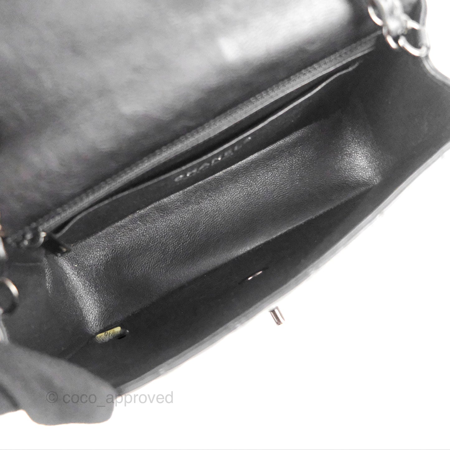 Chanel Quilted Mini Rectangular Flap So Black Crumpled Calfskin