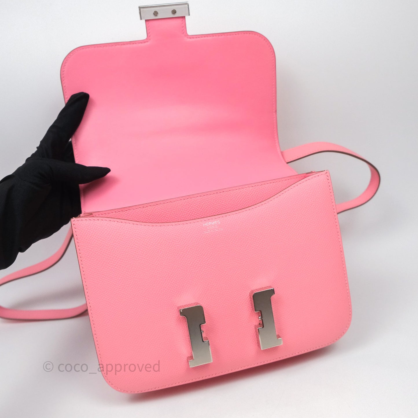 Hermès Constance 24 Rose Confetti Epsom Palladium Hardware