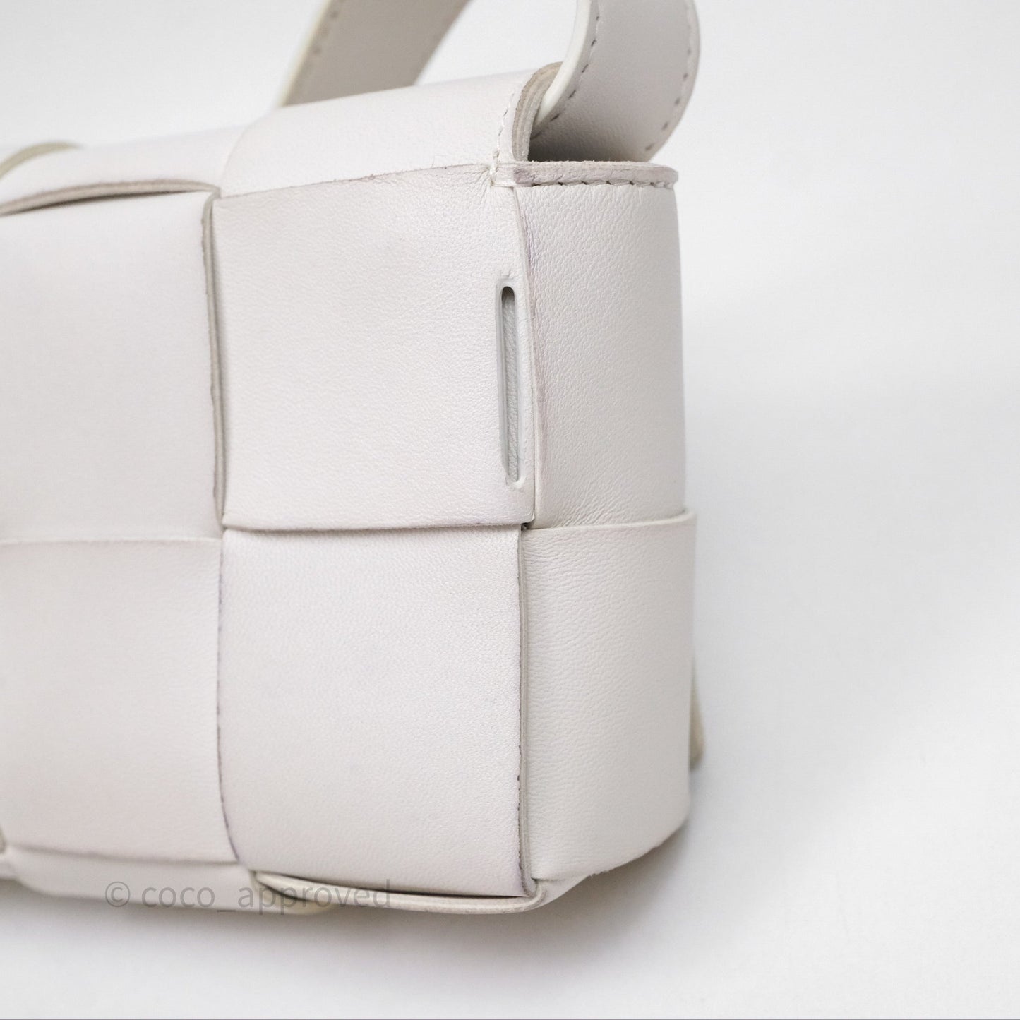 Bottega Veneta Cassette Belt Bag Intreccio White