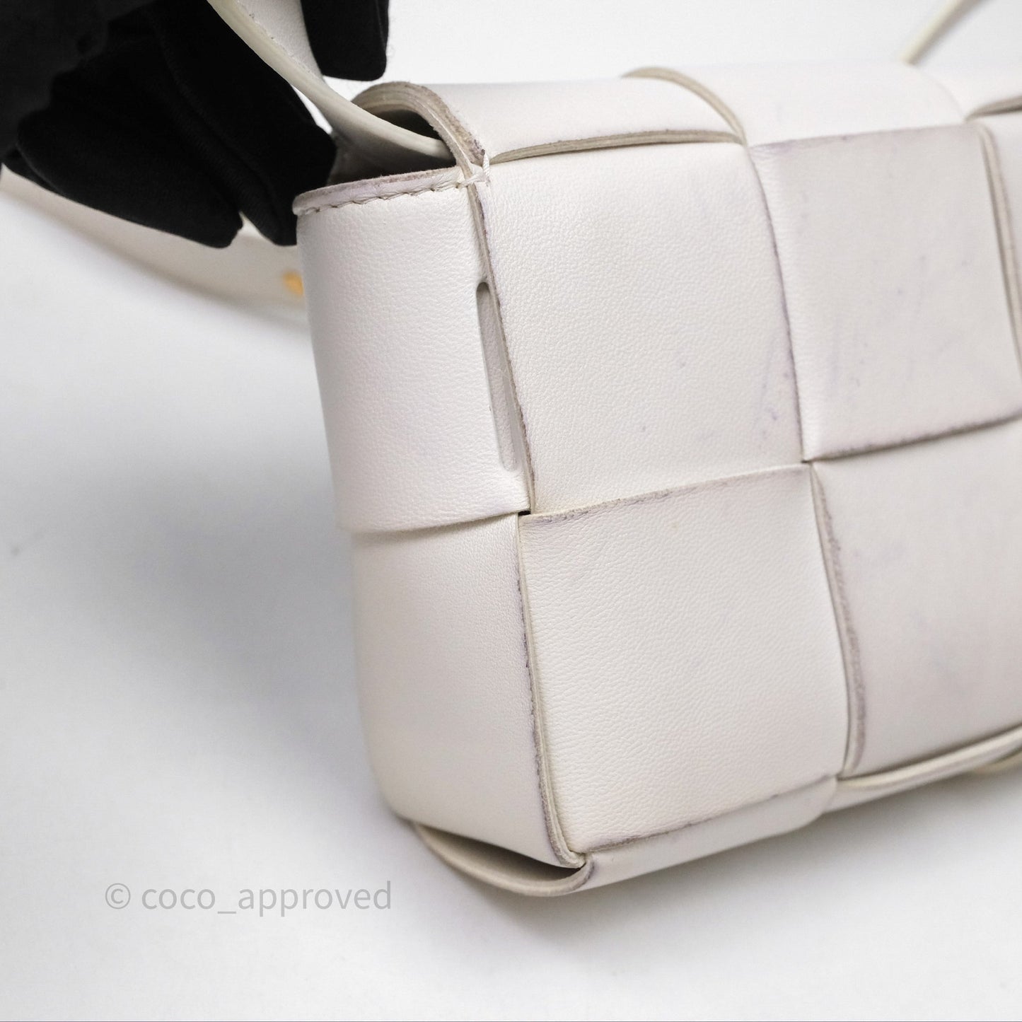 Bottega Veneta Cassette Belt Bag Intreccio White