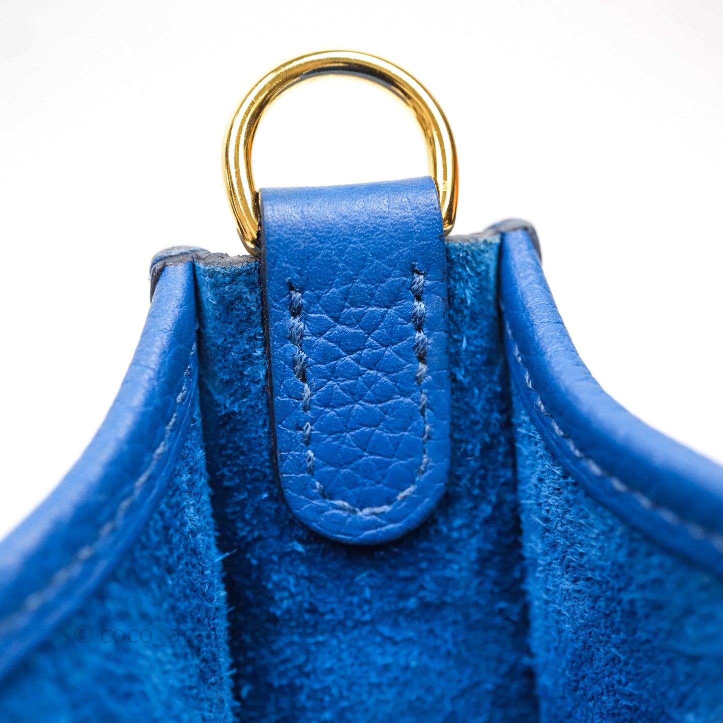 Hermes Mini Evelyne Bleu France 71 Amazone Taurillon Maurice Gold Hardware