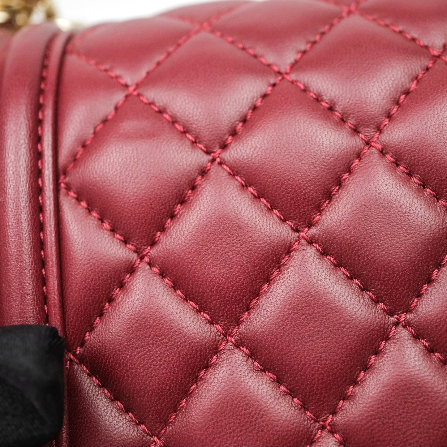 Chanel Quilted Medium Boy Dark Red Lambskin Gold Hardware