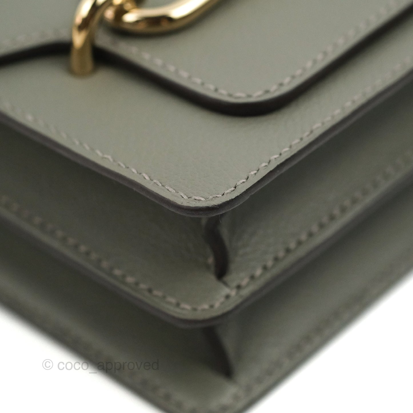 Hermès Roulis Mini 18 Gris Meyer 0L Clemence Gold Hardware