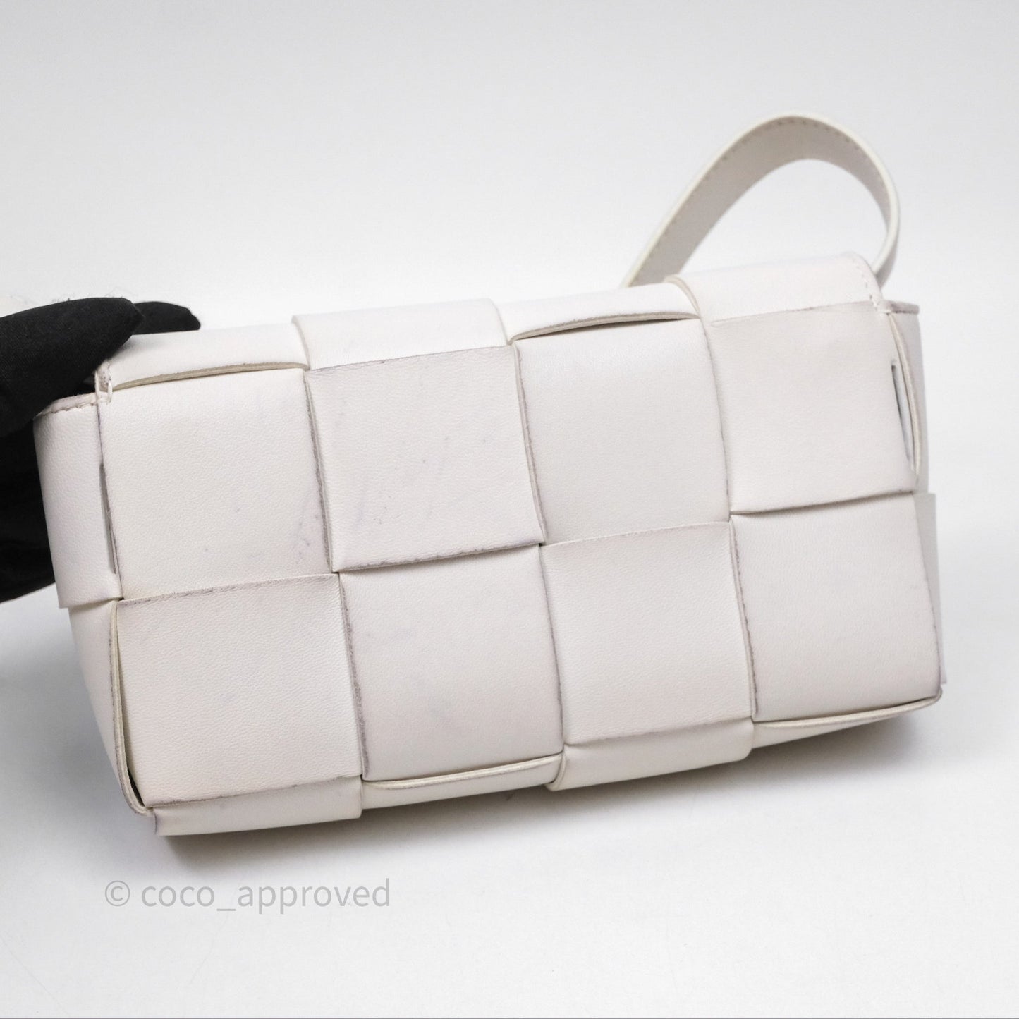 Bottega Veneta Cassette Belt Bag Intreccio White
