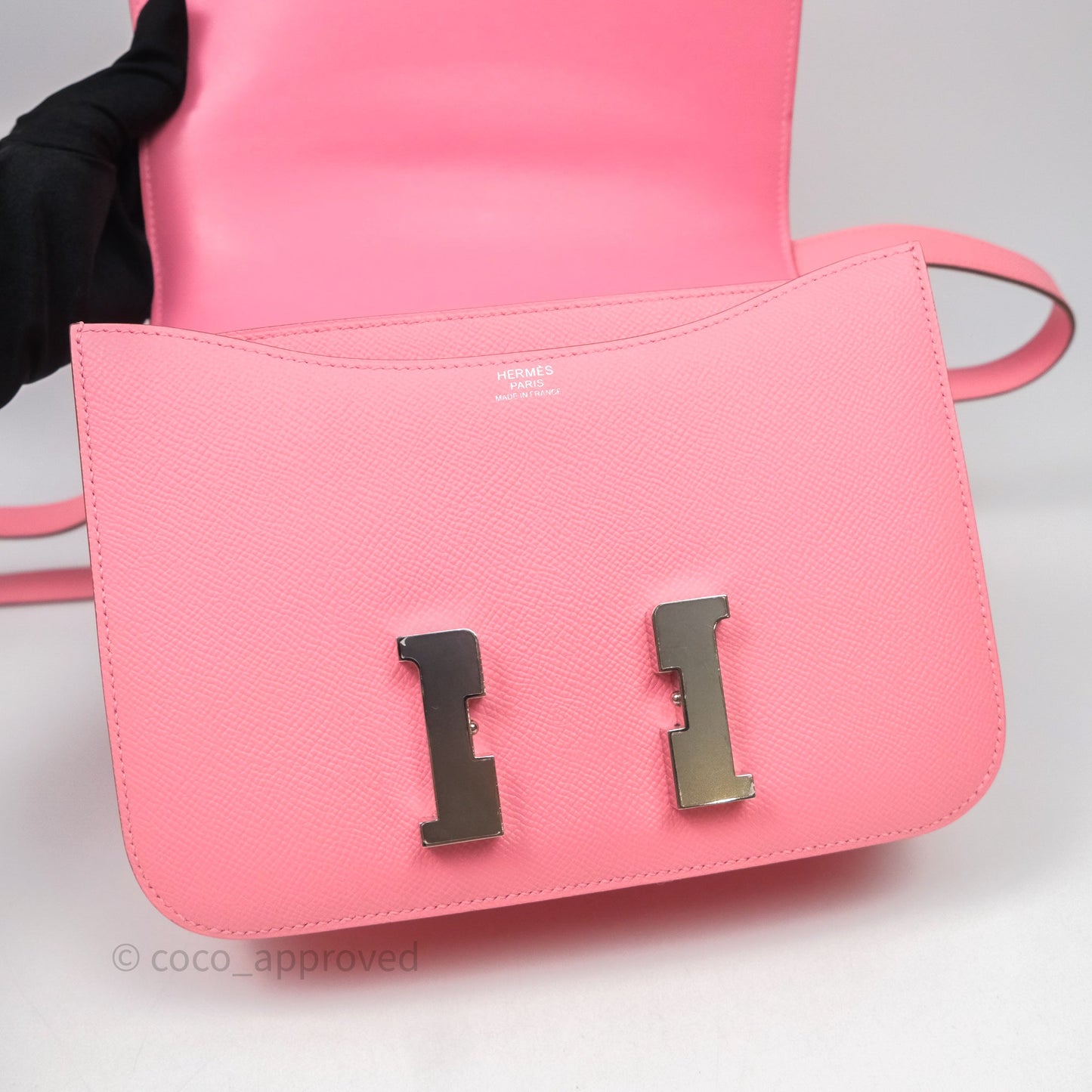 Hermès Constance 24 Rose Confetti Epsom Palladium Hardware