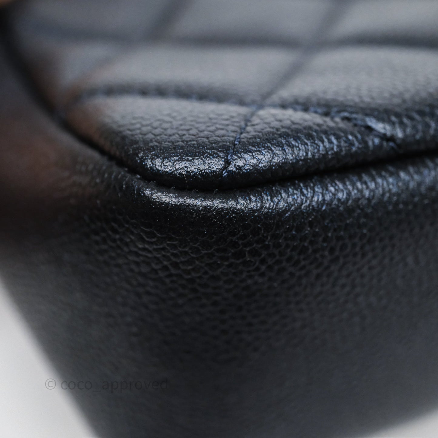 Chanel Quilted My Perfect Mini Iridescent Dark Navy Caviar Aged Gold Hardware 21K
