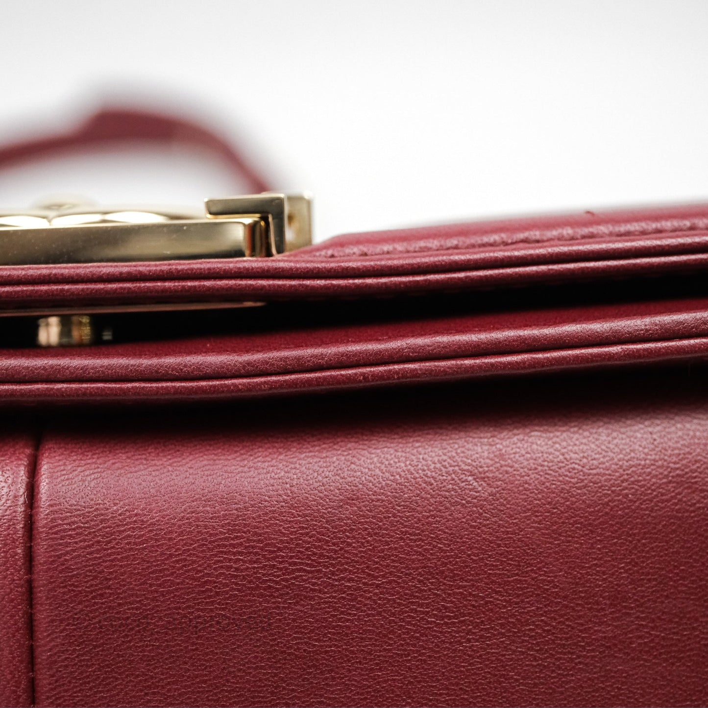 Chanel Quilted Medium Boy Dark Red Lambskin Gold Hardware