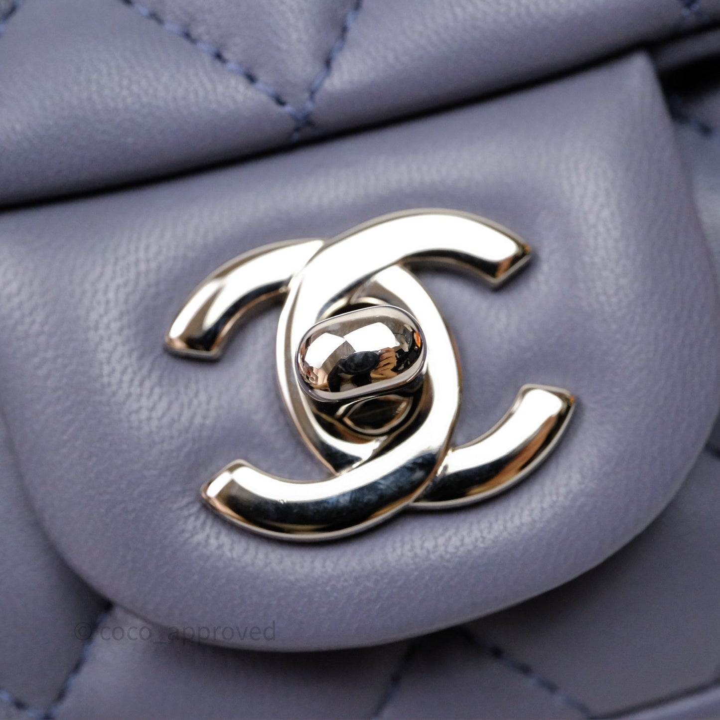 Chanel Quilted Extra Mini Rectangular Flap Purple Lambskin Silver Hardware