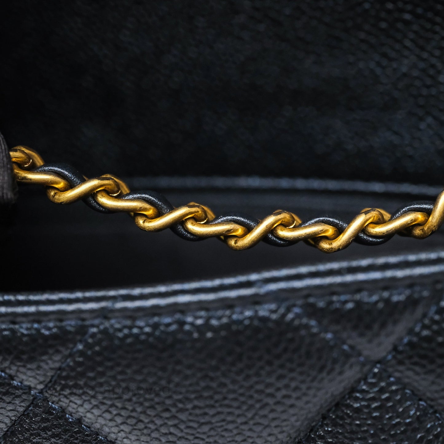Chanel Quilted My Perfect Mini Iridescent Dark Navy Caviar Aged Gold Hardware 21K