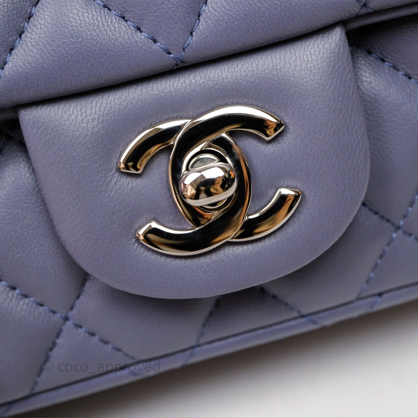 Chanel Quilted Extra Mini Rectangular Flap Purple Lambskin Silver Hardware