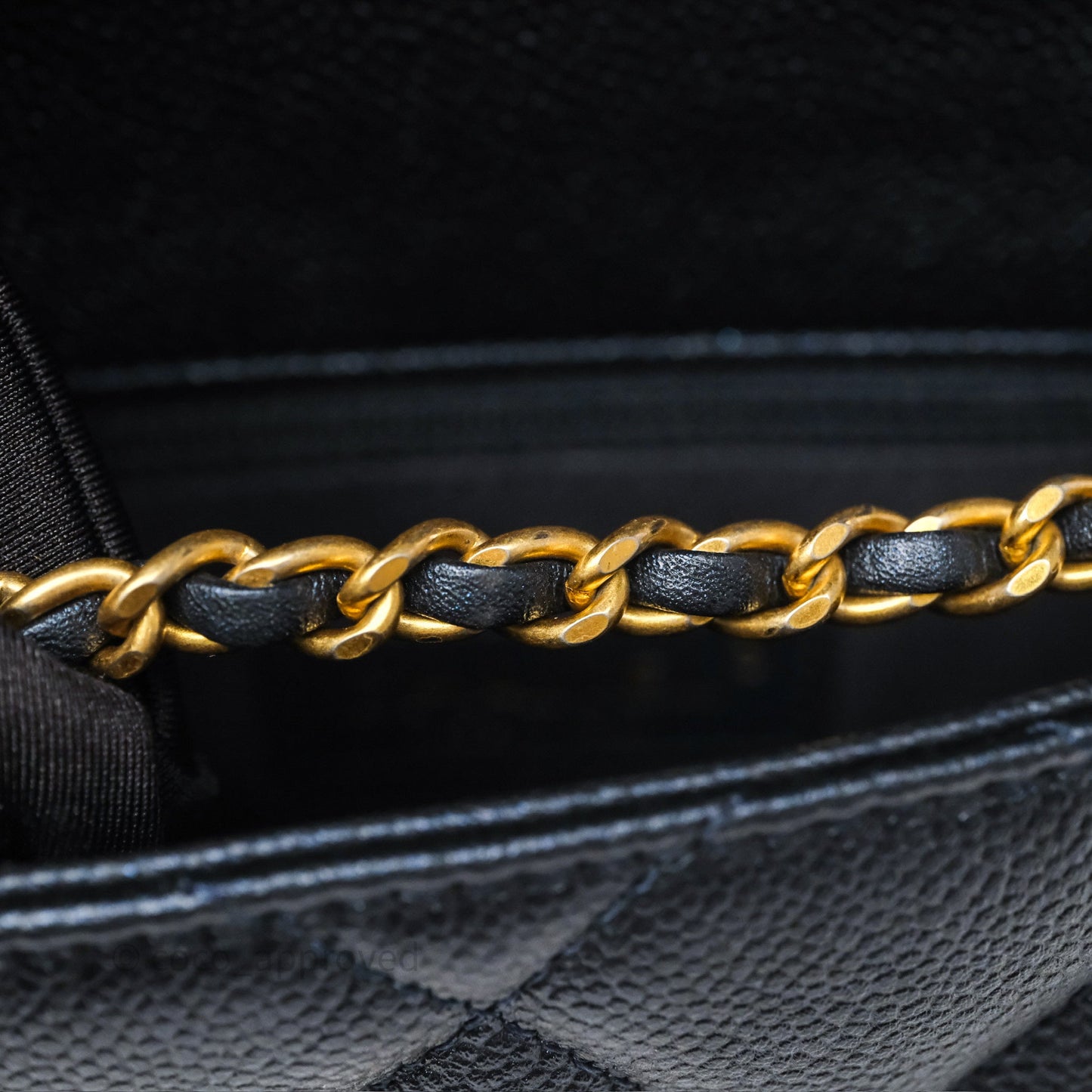 Chanel Quilted My Perfect Mini Iridescent Dark Navy Caviar Aged Gold Hardware 21K