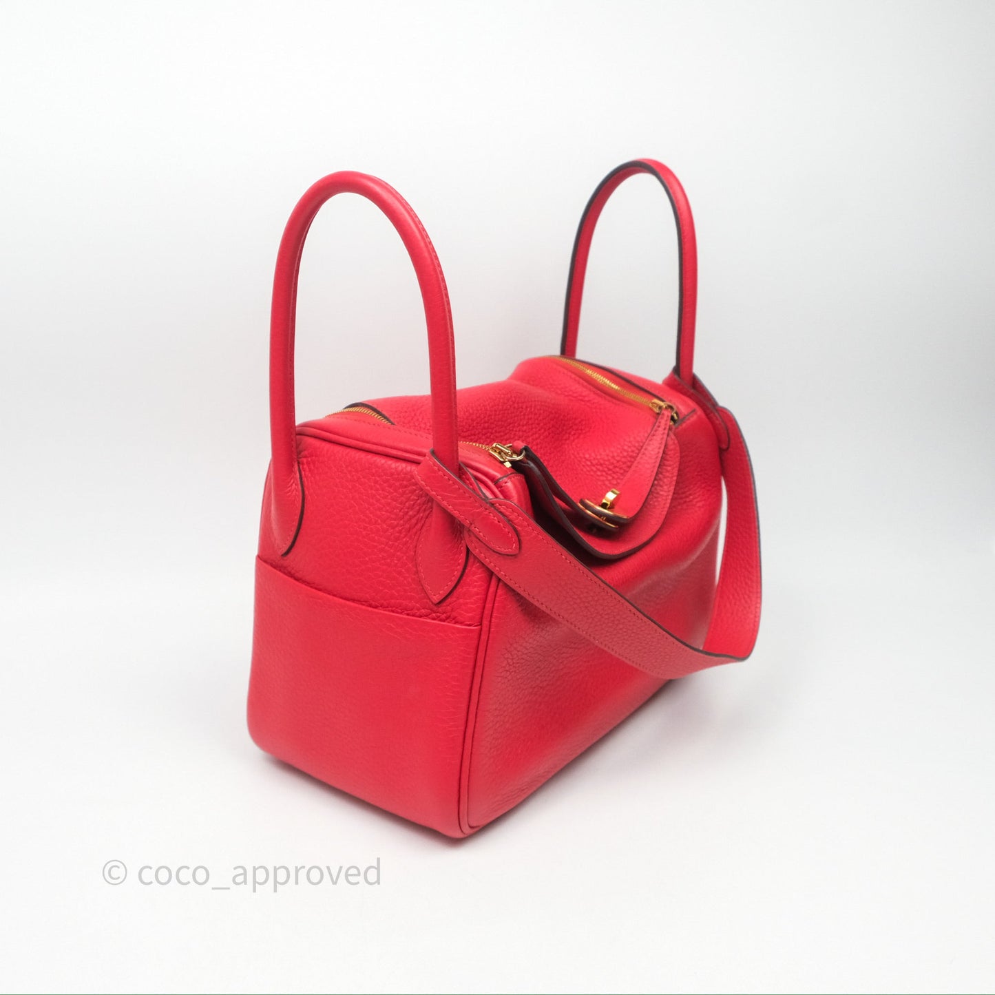 Hermes Lindy 26 Rouge Tomate S5 Taurillon Clemence Gold Hardware