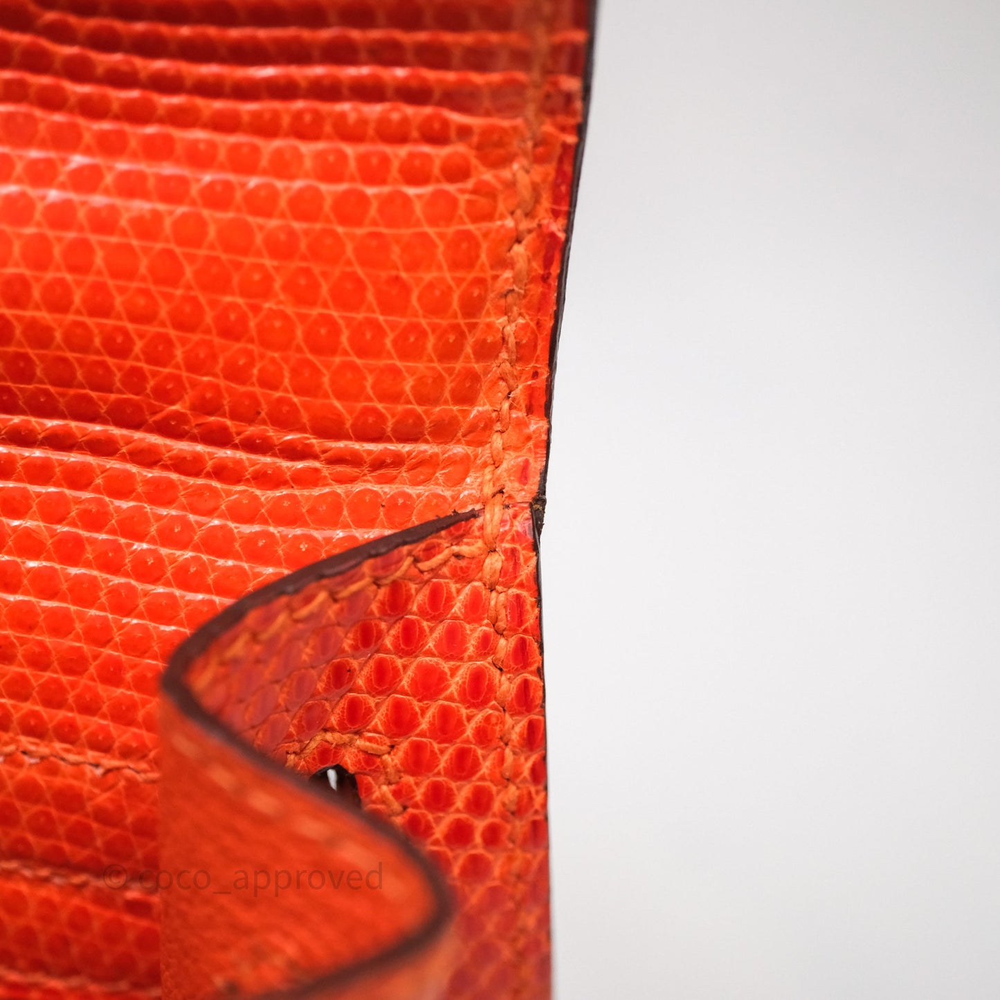 Hermes Kelly 25 Poppy Orange Lizard Palladium Hardware