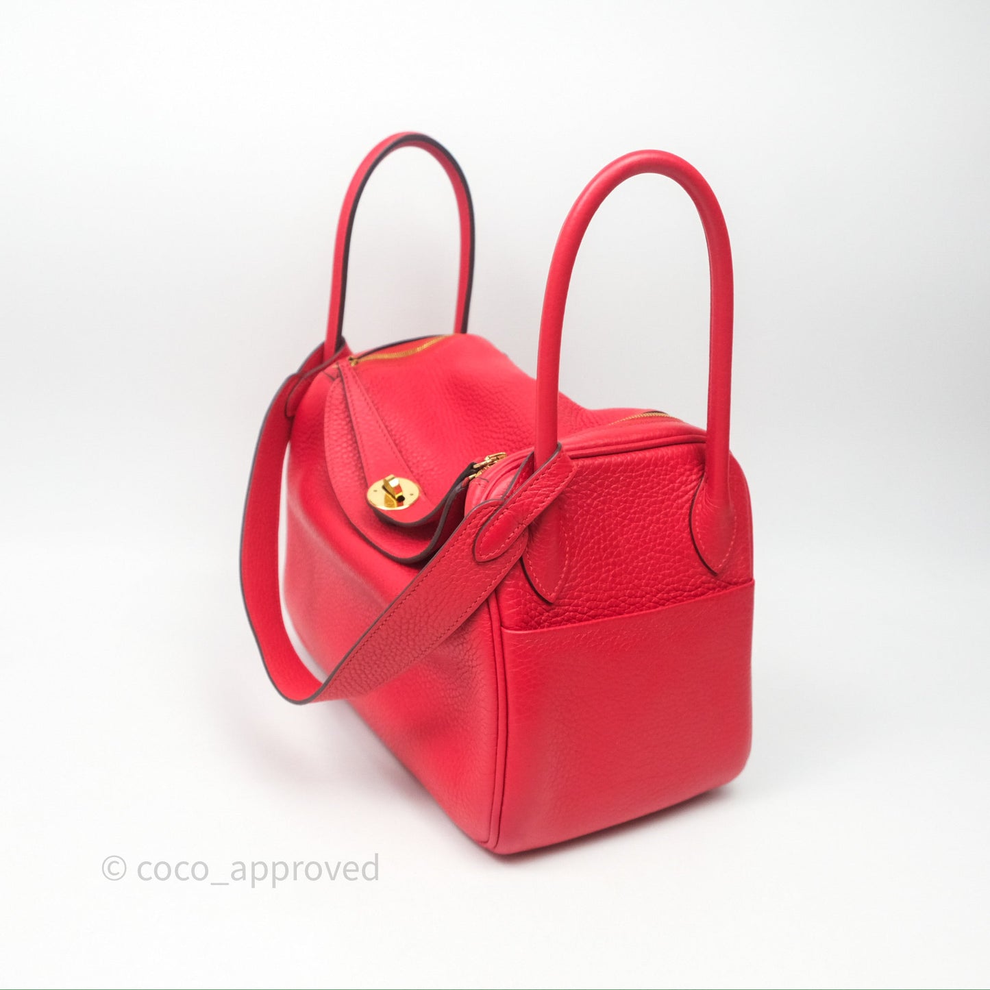 Hermes Lindy 26 Rouge Tomate S5 Taurillon Clemence Gold Hardware