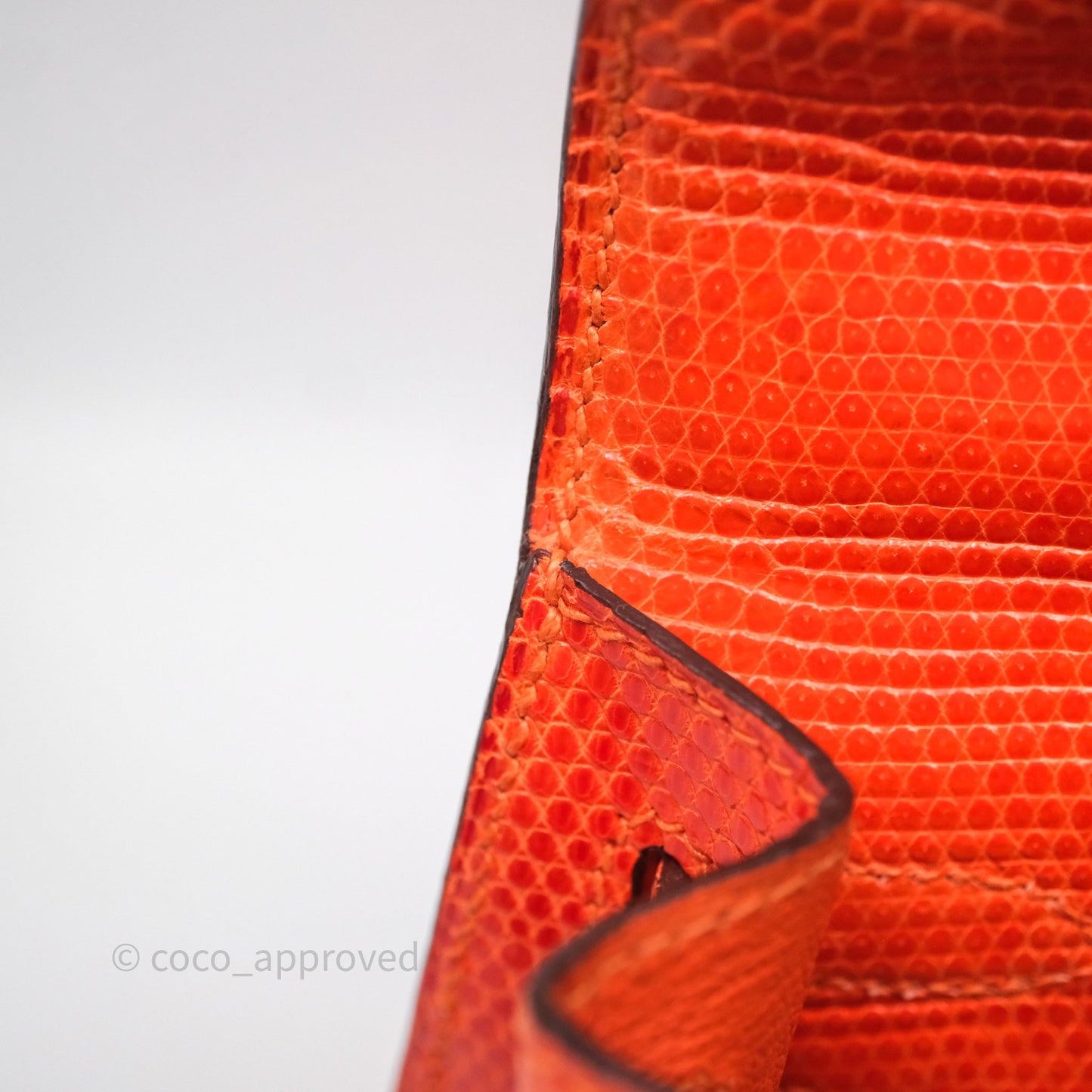 Hermes Kelly 25 Poppy Orange Lizard Palladium Hardware