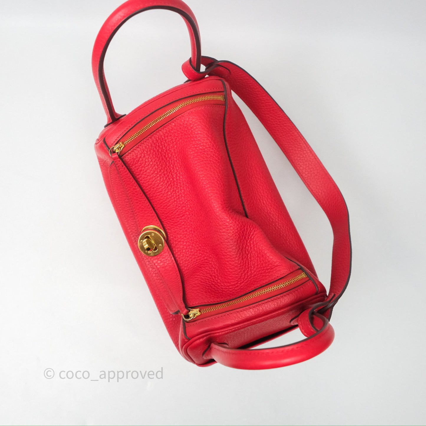 Hermes Lindy 26 Rouge Tomate S5 Taurillon Clemence Gold Hardware