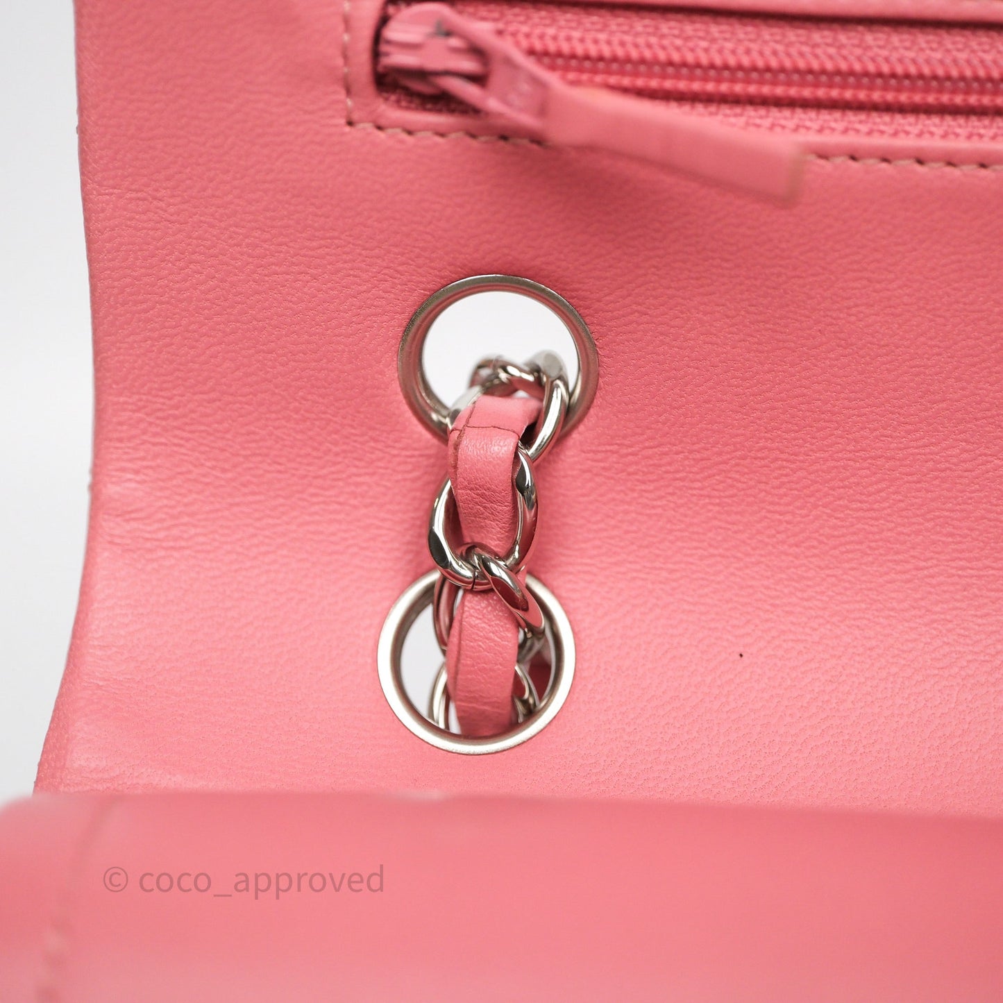 Chanel Classic M/L Medium Flap Quilted Pink Lambskin Silver Hardware