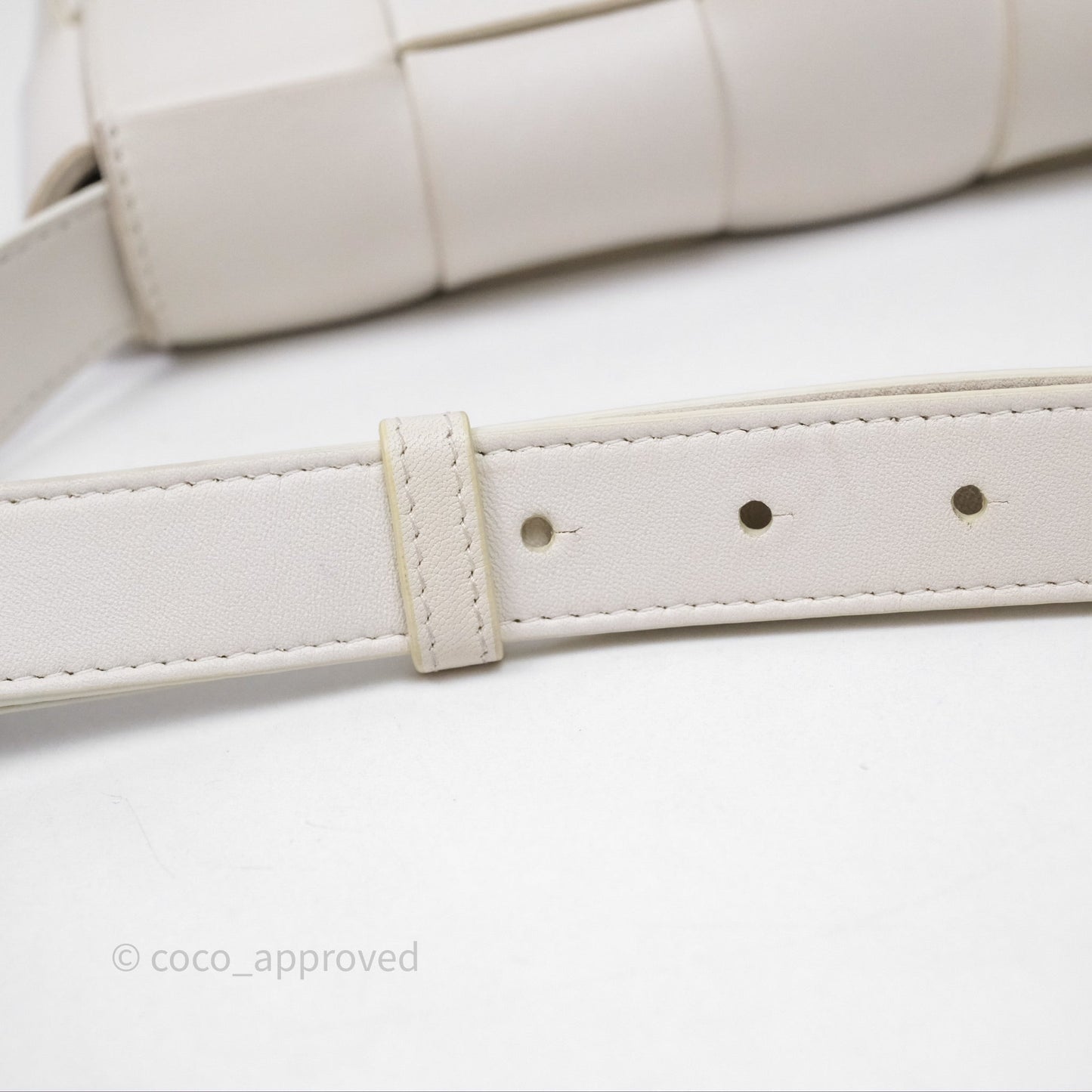Bottega Veneta Cassette Belt Bag Intreccio White