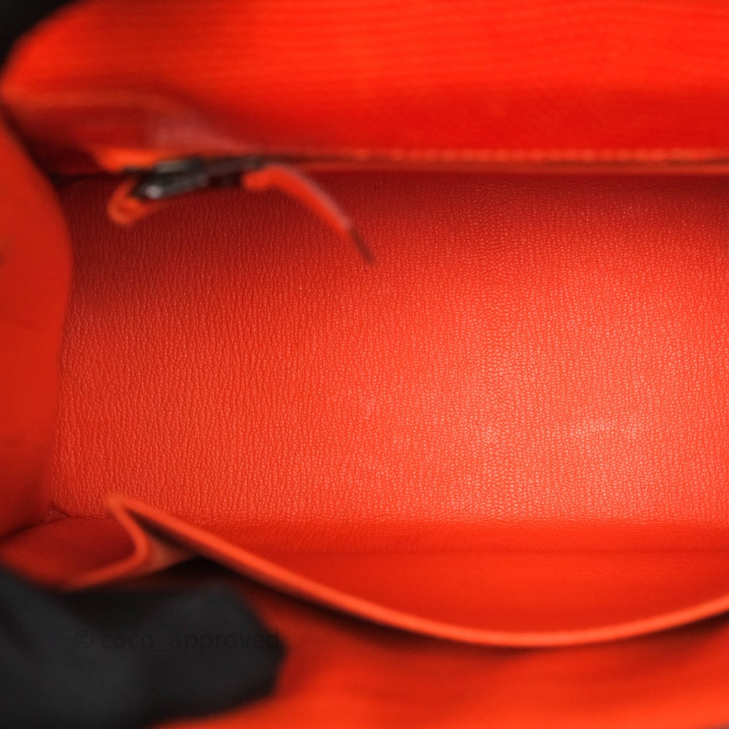 Hermes Kelly 25 Poppy Orange Lizard Palladium Hardware