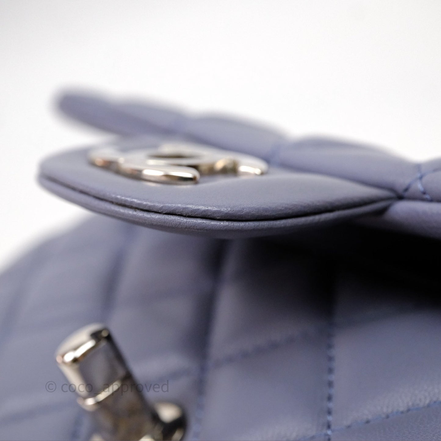 Chanel Quilted Extra Mini Rectangular Flap Purple Lambskin Silver Hardware