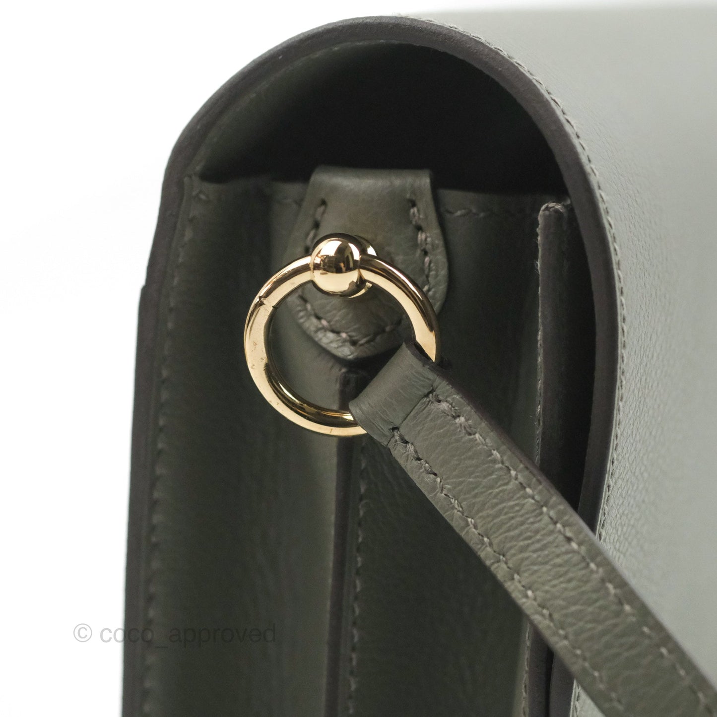 Hermès Roulis Mini 18 Gris Meyer 0L Clemence Gold Hardware