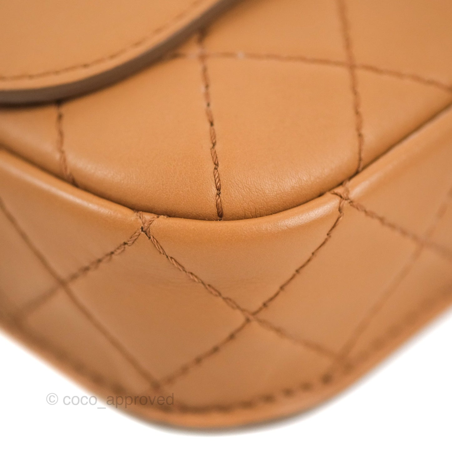 Chanel Flap Bag with Coin Purse Caramel Beige Calfskin Aged Gold Hardware 19K