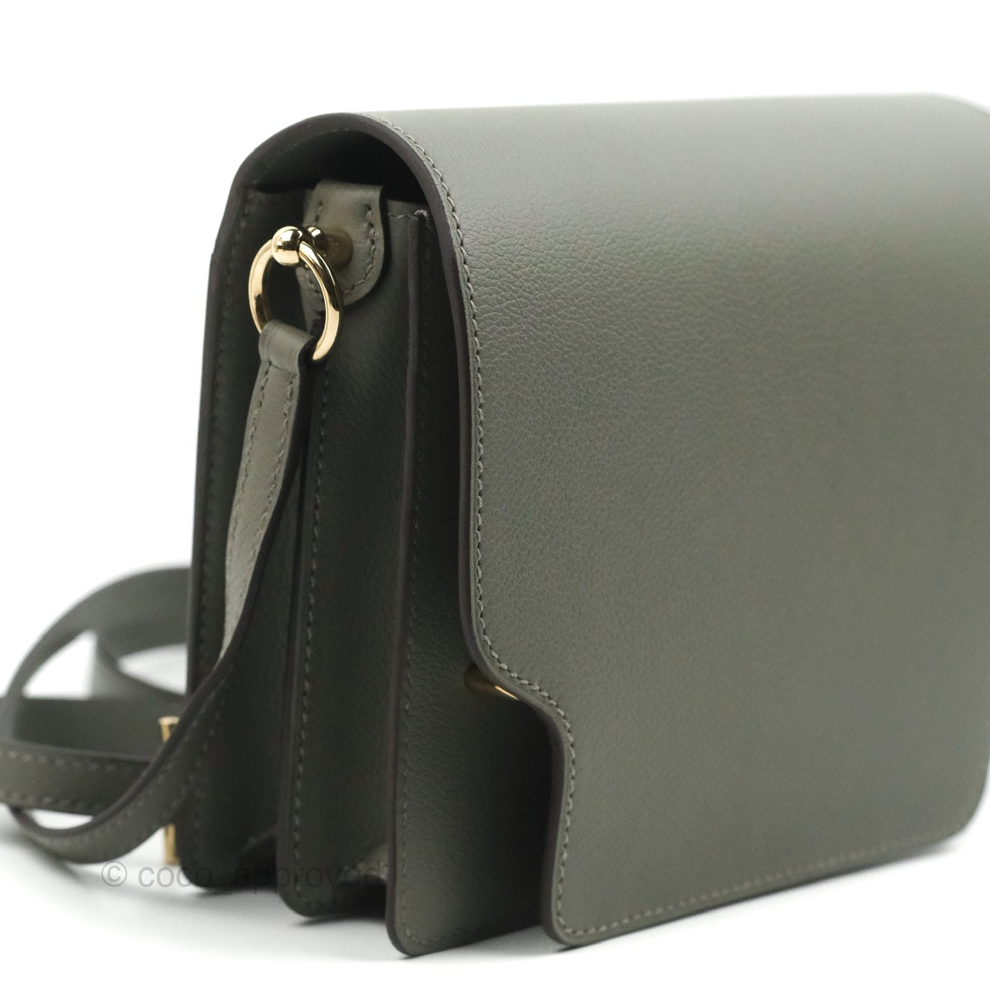 Hermès Roulis Mini 18 Gris Meyer 0L Clemence Gold Hardware