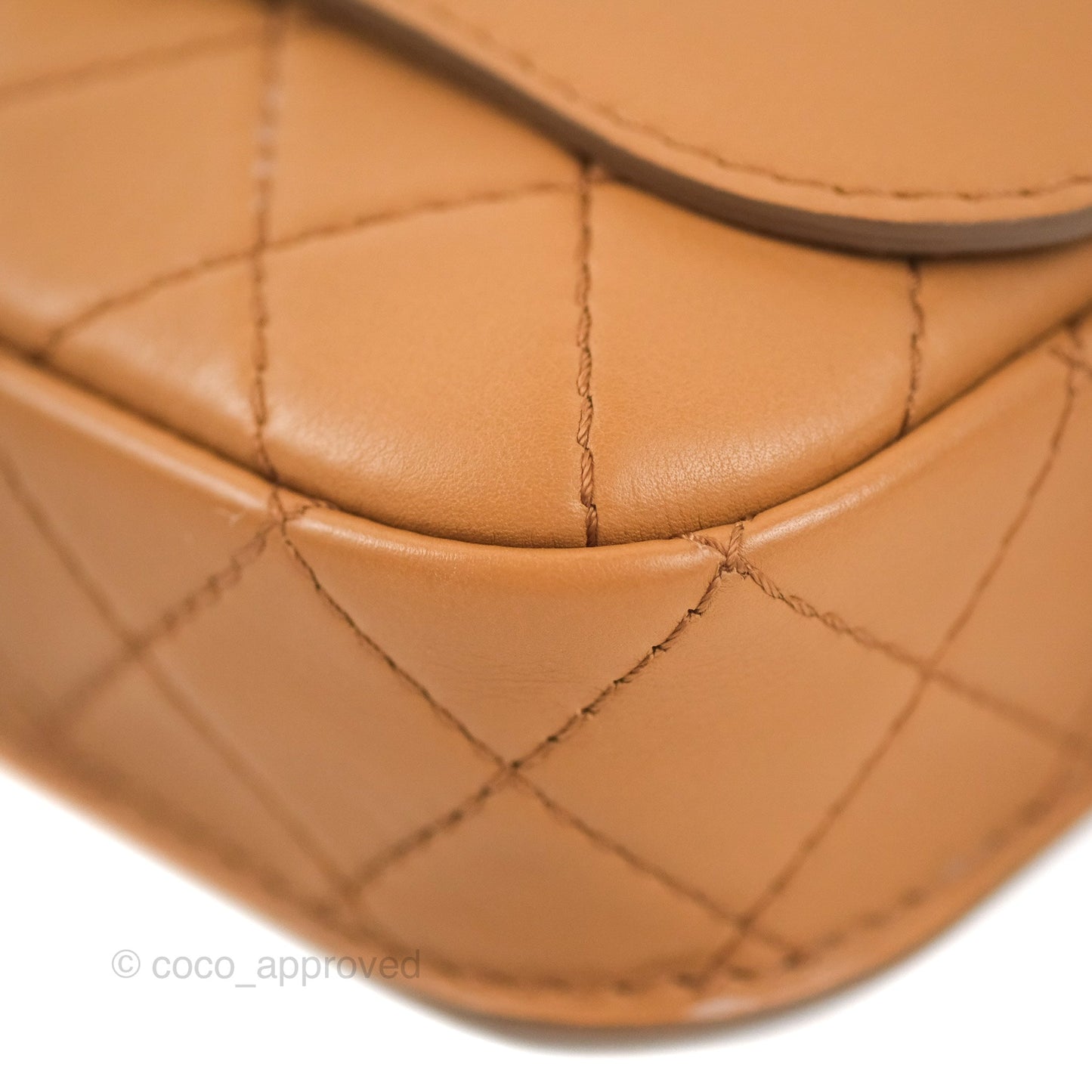 Chanel Flap Bag with Coin Purse Caramel Beige Calfskin Aged Gold Hardware 19K