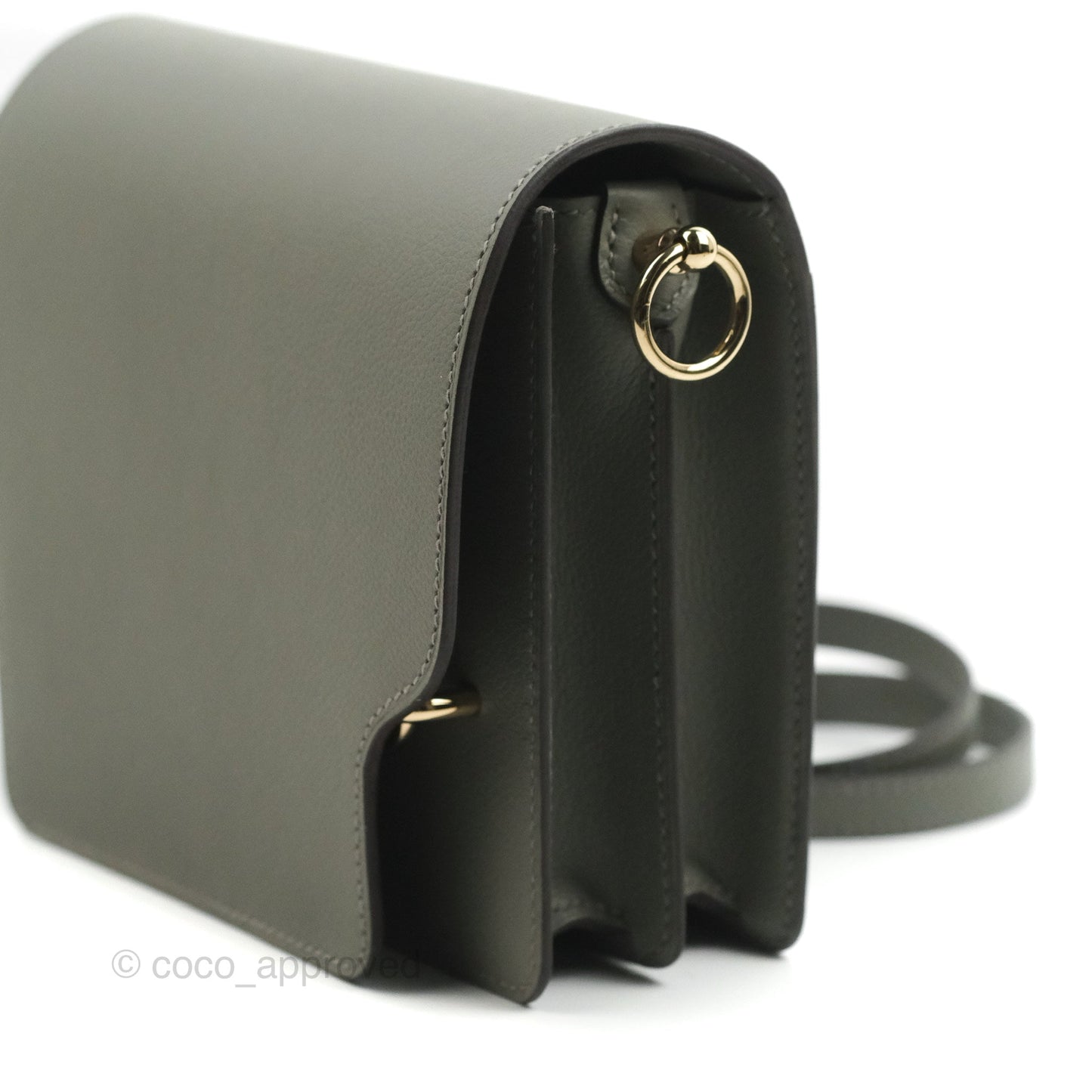 Hermès Roulis Mini 18 Gris Meyer 0L Clemence Gold Hardware