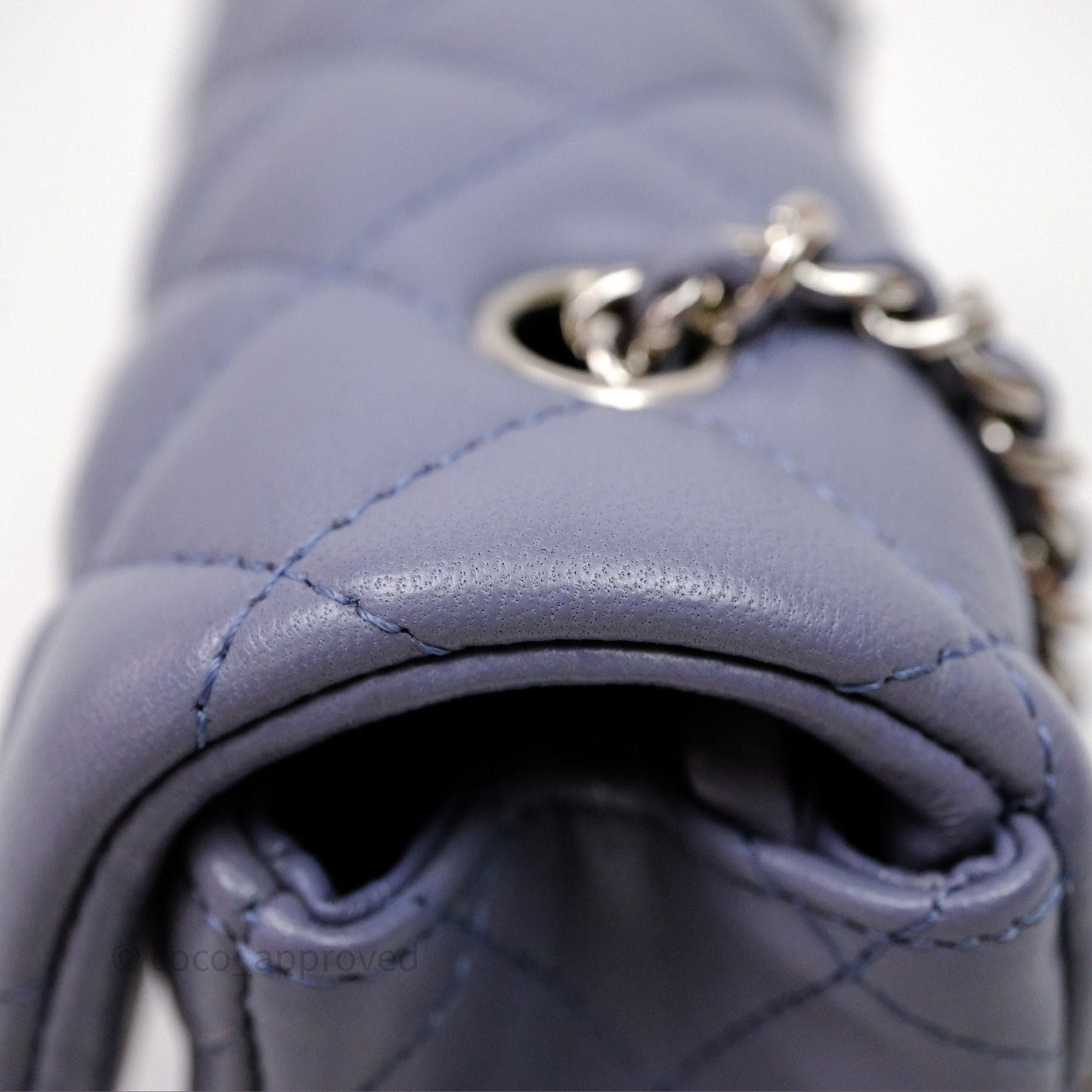 Chanel Quilted Extra Mini Rectangular Flap Purple Lambskin Silver Hardware