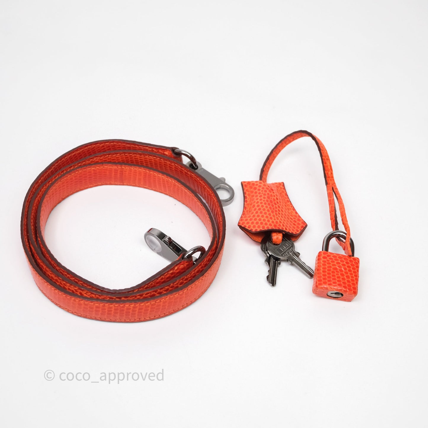 Hermes Kelly 25 Poppy Orange Lizard Palladium Hardware