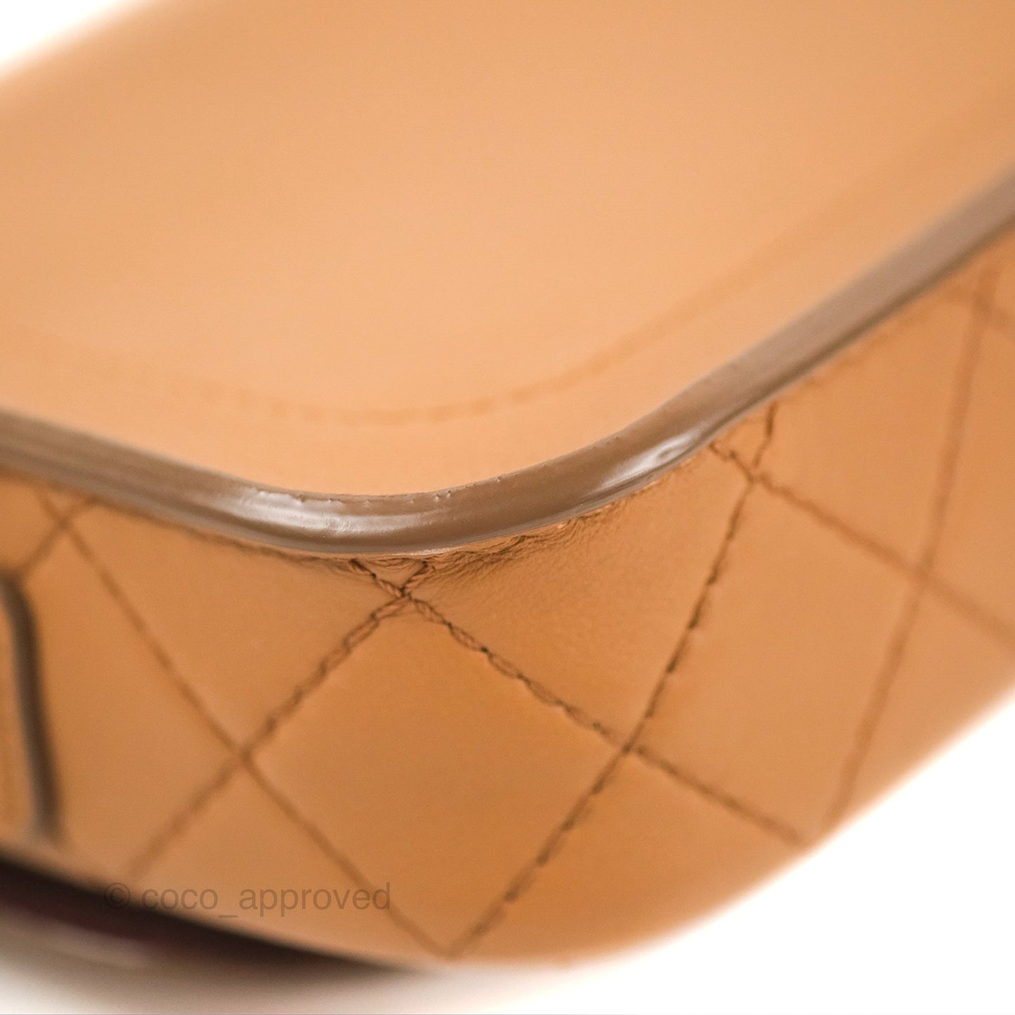 Chanel Flap Bag with Coin Purse Caramel Beige Calfskin Aged Gold Hardware 19K