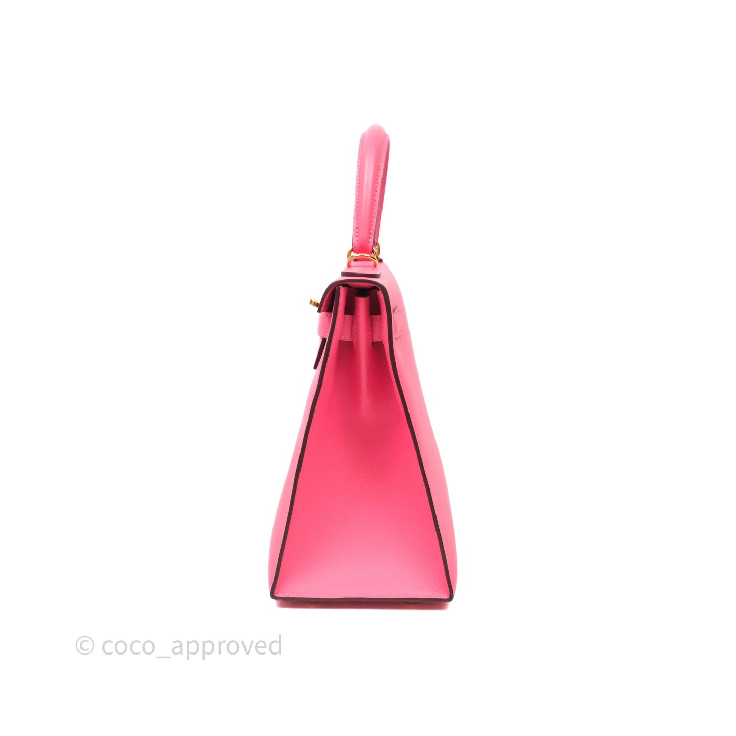 Hermès Kelly 28 Sellier Rose Lipstick U5 Epsom Gold Hardware