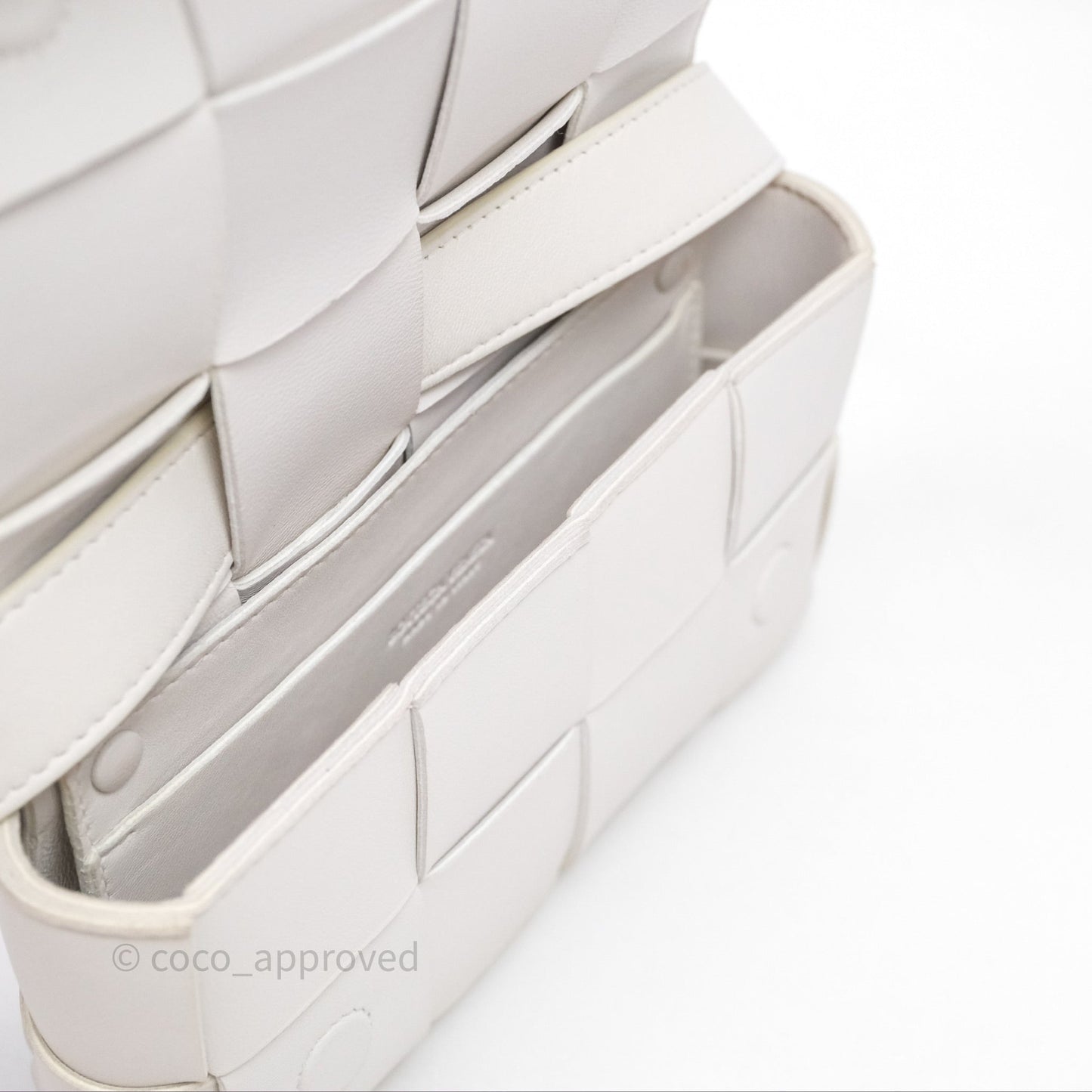 Bottega Veneta Cassette Belt Bag Intreccio White