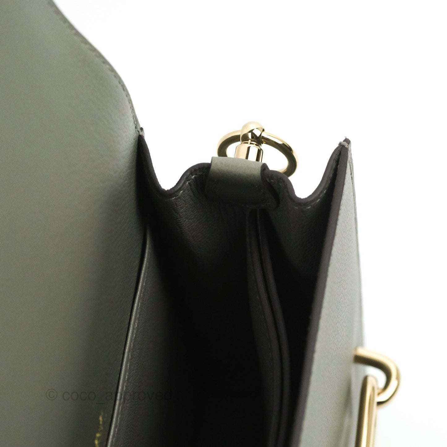 Hermès Roulis Mini 18 Gris Meyer 0L Clemence Gold Hardware
