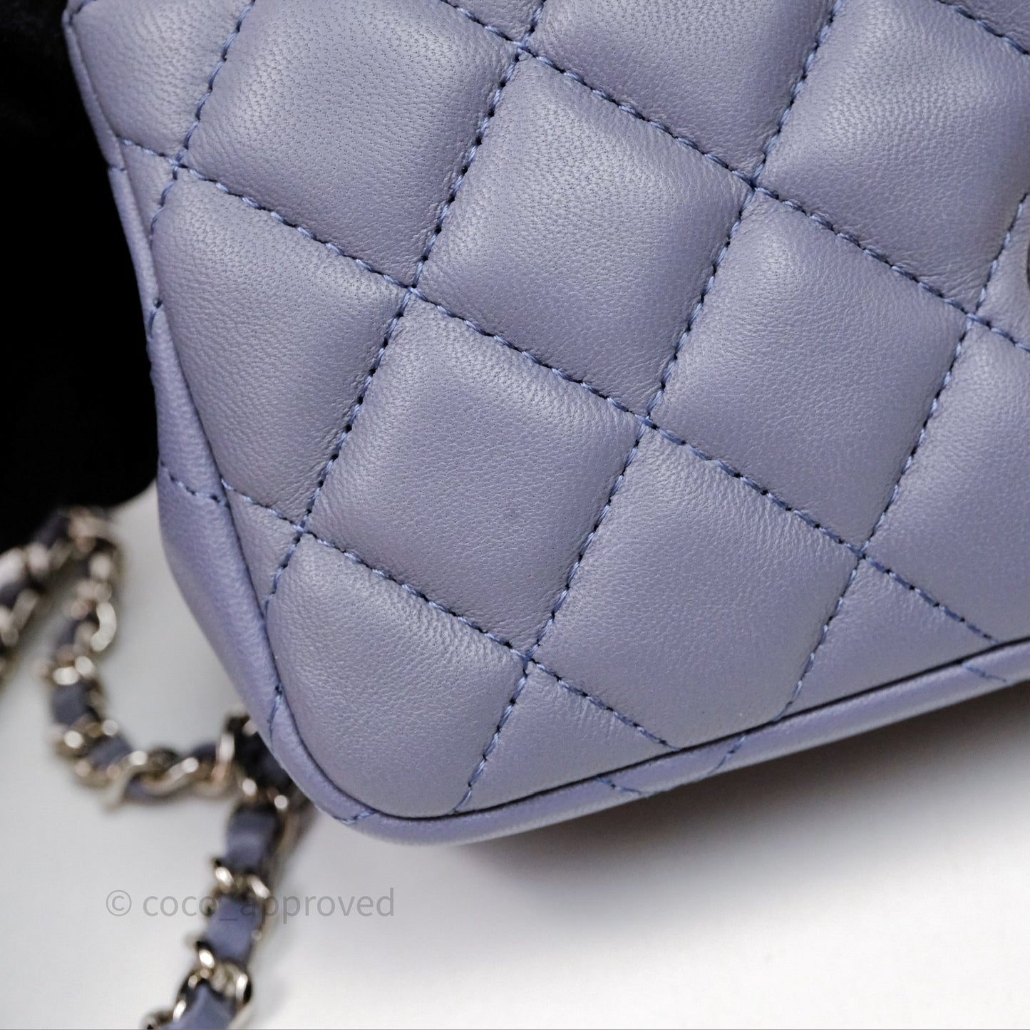 Chanel Quilted Extra Mini Rectangular Flap Purple Lambskin Silver Hardware