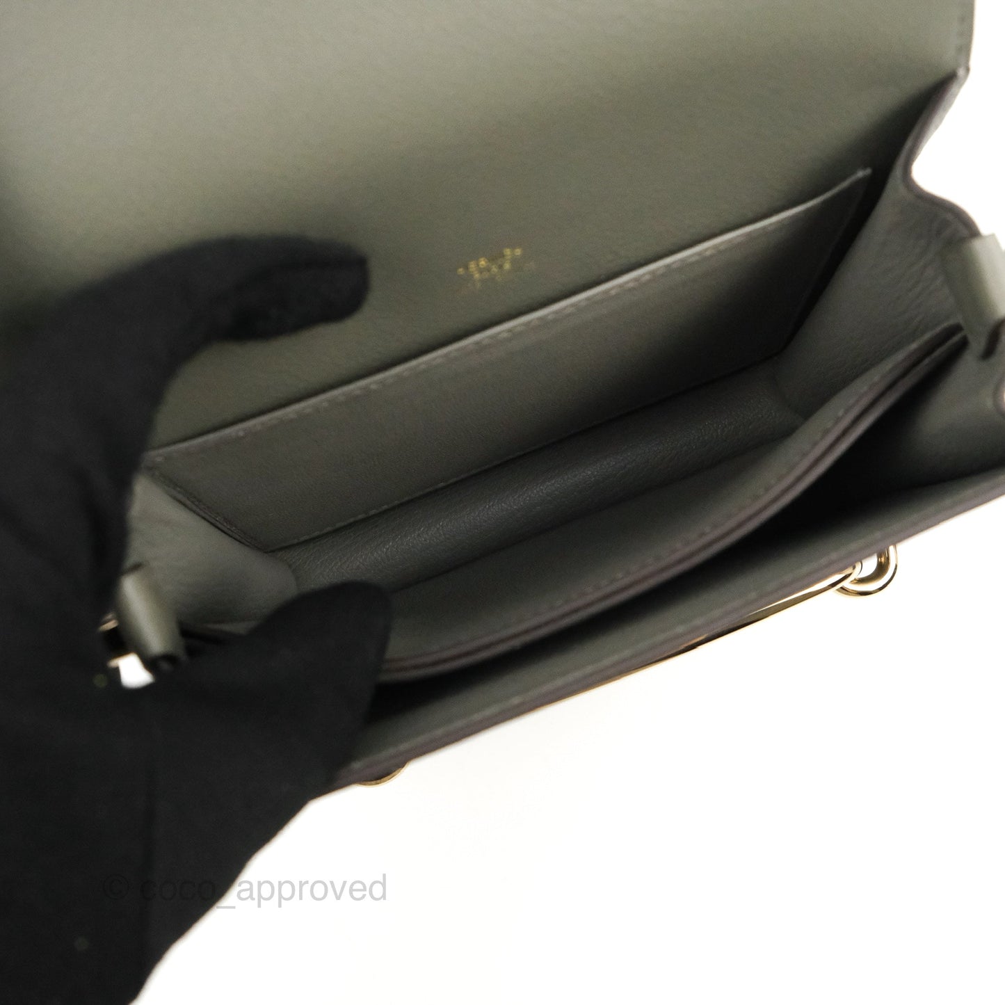 Hermès Roulis Mini 18 Gris Meyer 0L Clemence Gold Hardware