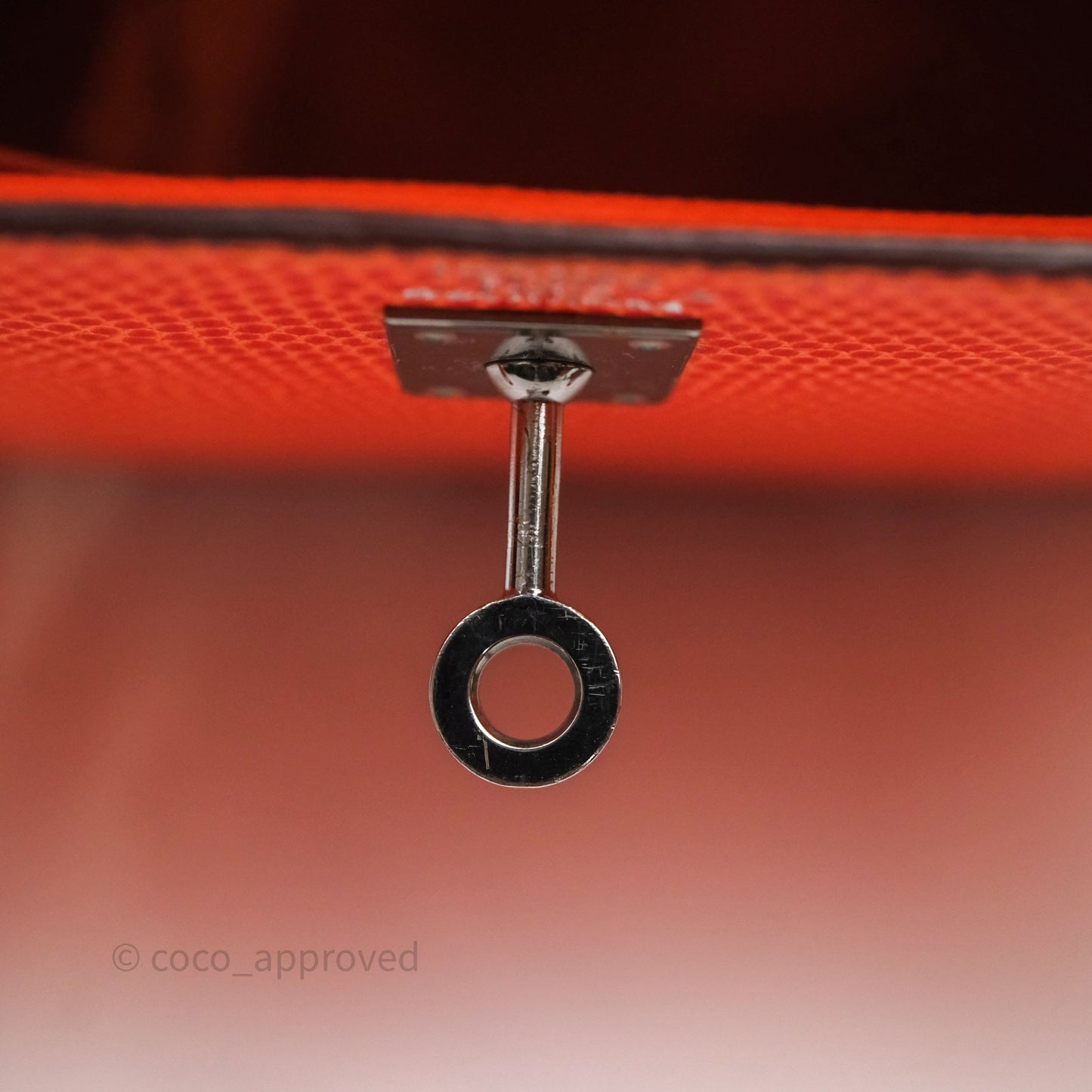 Hermes Kelly 25 Poppy Orange Lizard Palladium Hardware