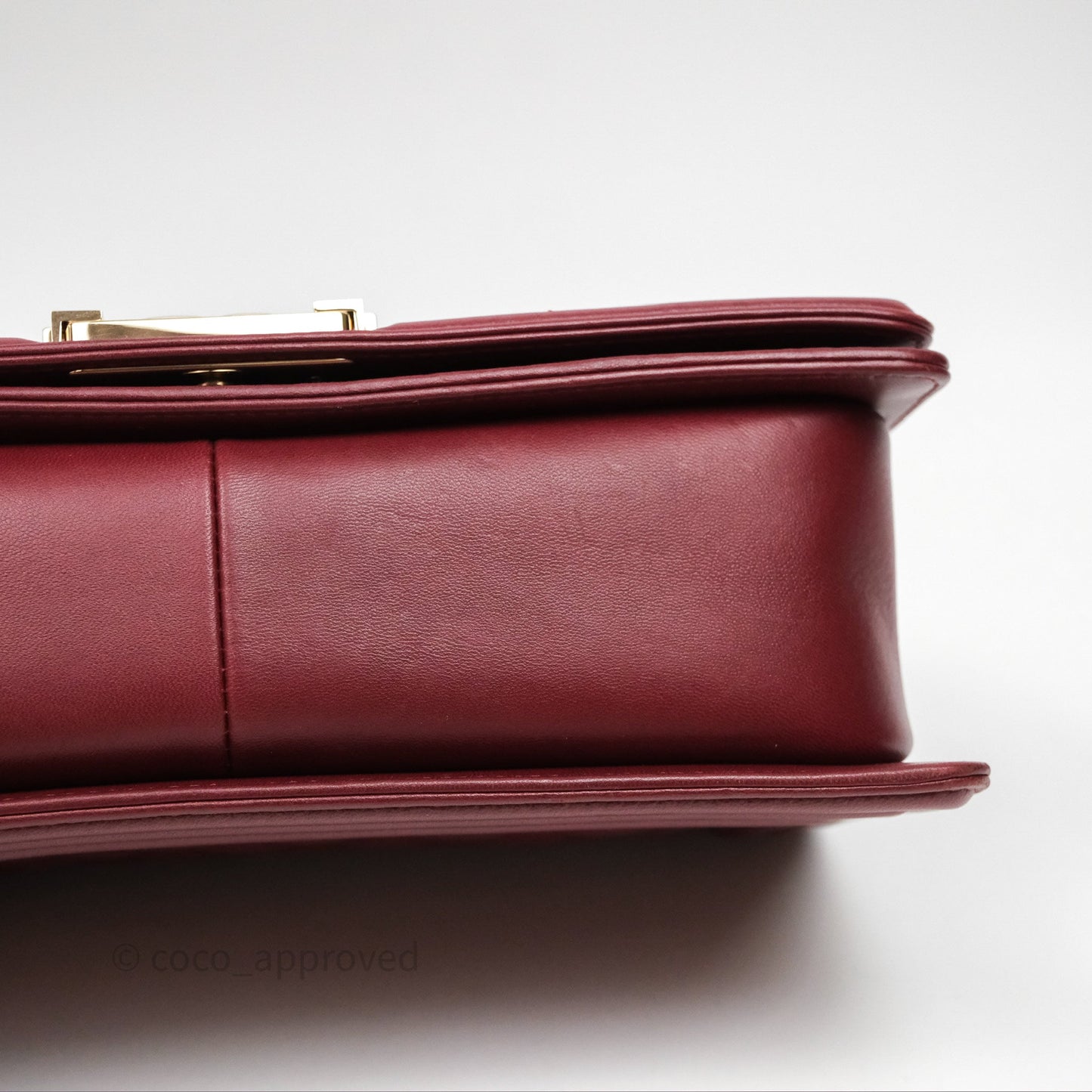 Chanel Quilted Medium Boy Dark Red Lambskin Gold Hardware