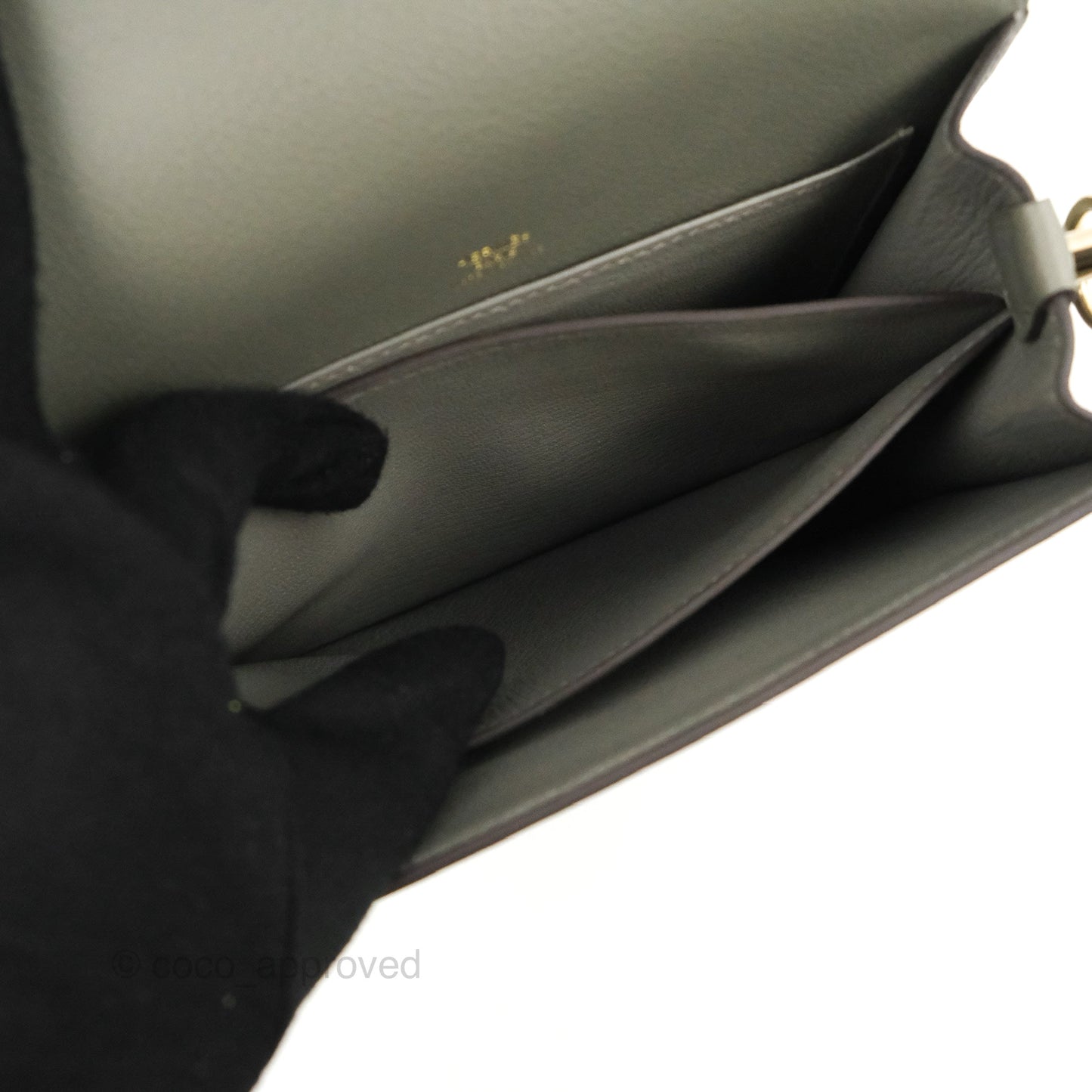 Hermès Roulis Mini 18 Gris Meyer 0L Clemence Gold Hardware