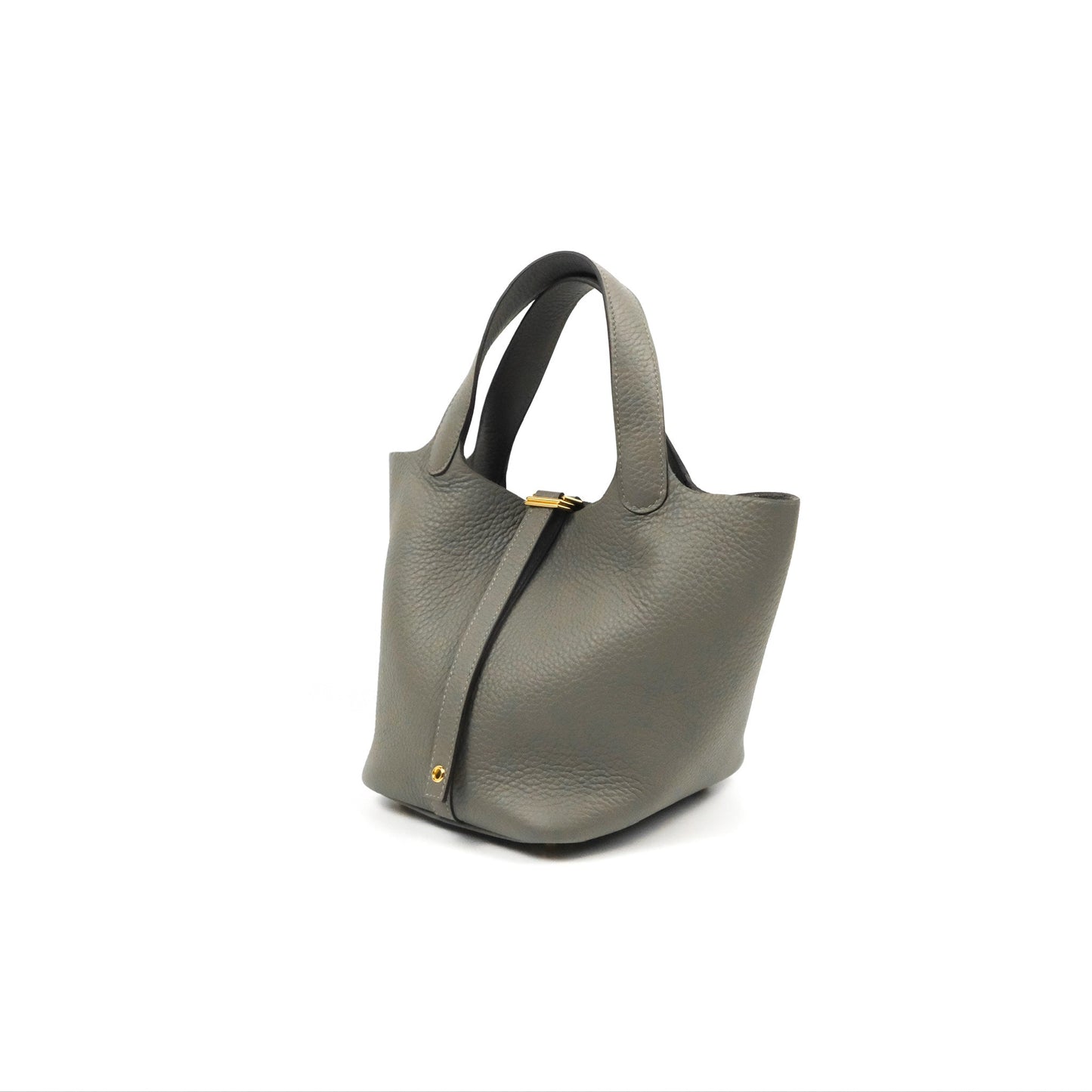 Hermès Picotin Lock 18 Gris Meyer 0L Taurillon Clemence Gold Hardware